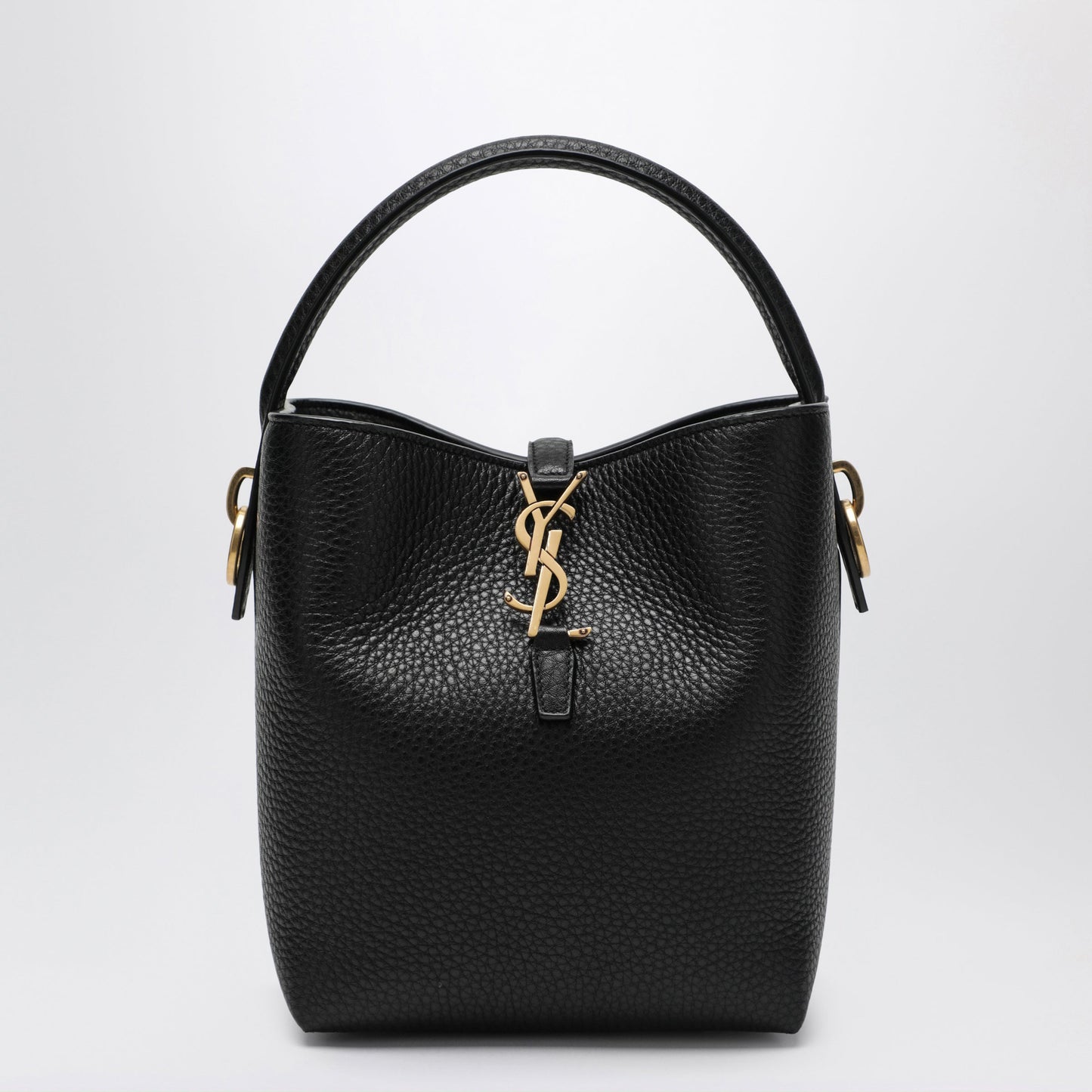 Saint Laurent Le 37 Bucket Bag In Black Grained Leather Women SAINT LAURENT