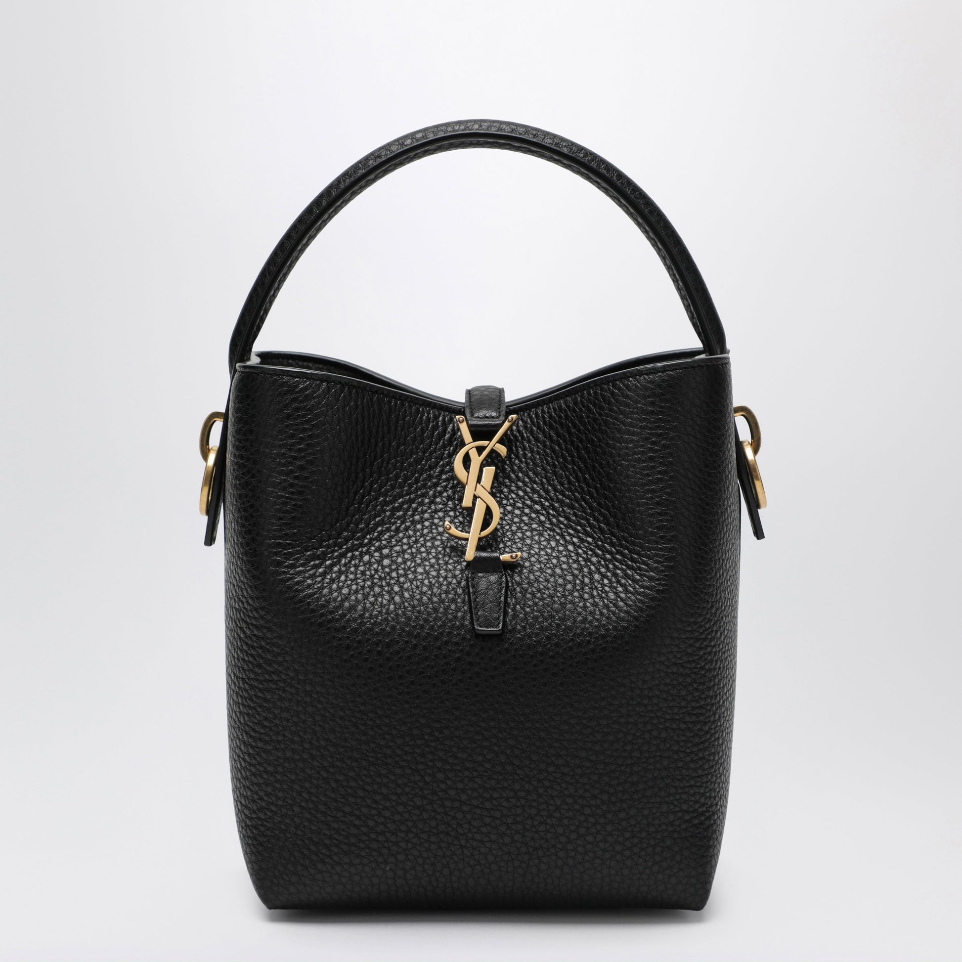 Saint Laurent Le 37 Bucket Bag In Black Grained Leather Women SAINT LAURENT