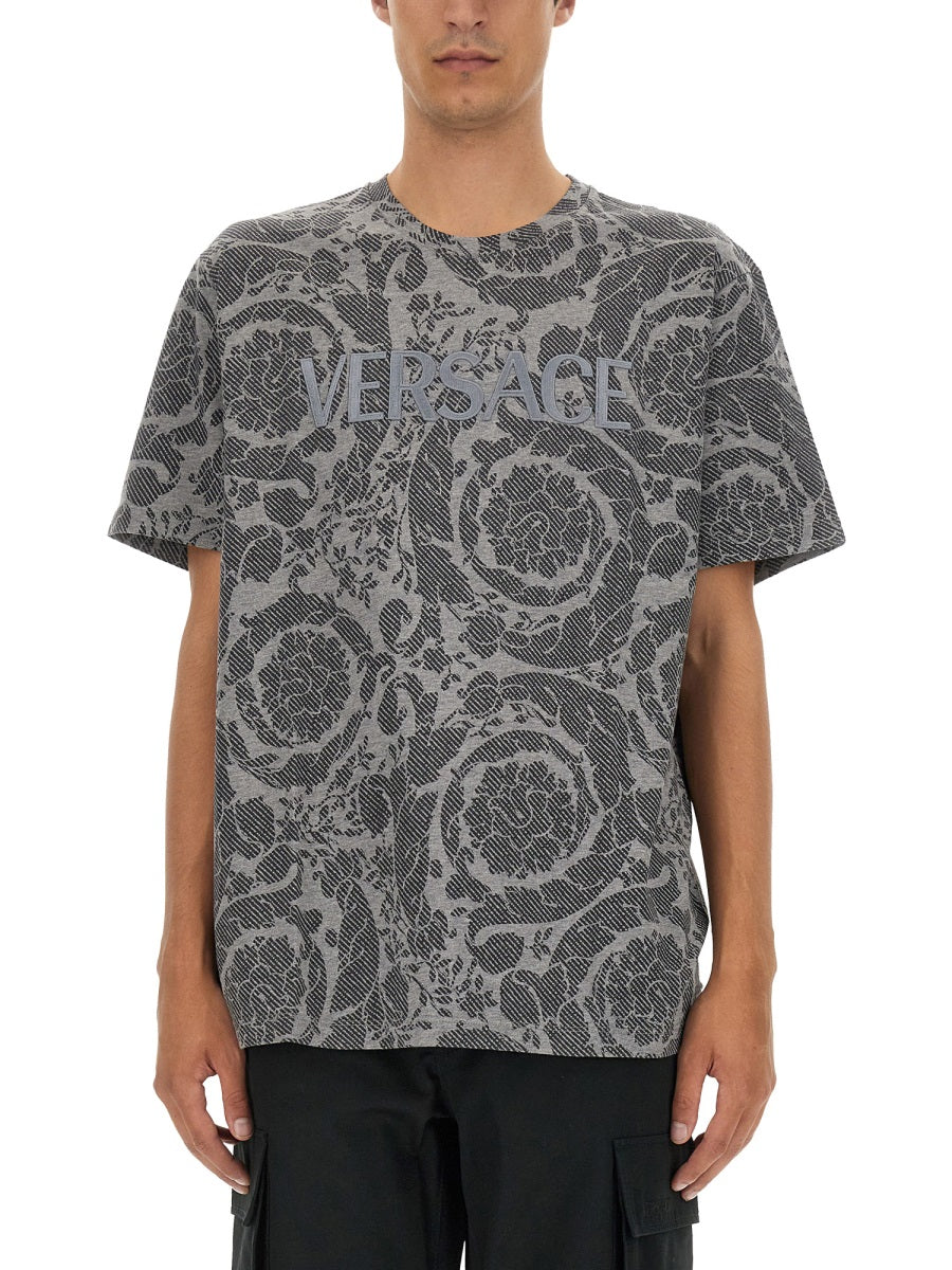 Versace Men Silhouette Baroque Logo T-Shirt VERSACE