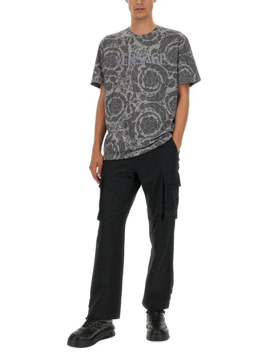 Versace Men Silhouette Baroque Logo T-Shirt VERSACE