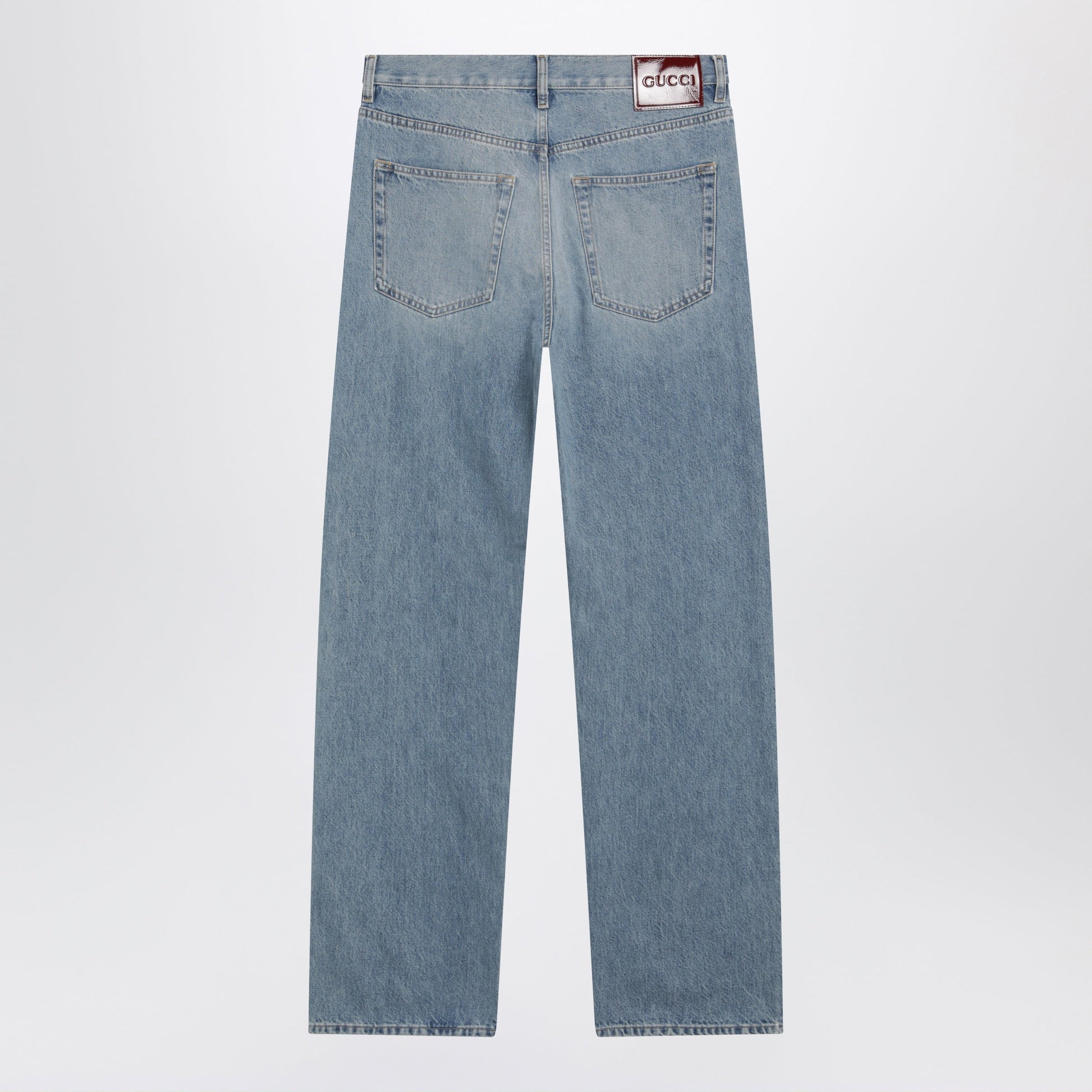 Gucci Light Blue Loose-Fit Washed Jeans Men GUCCI