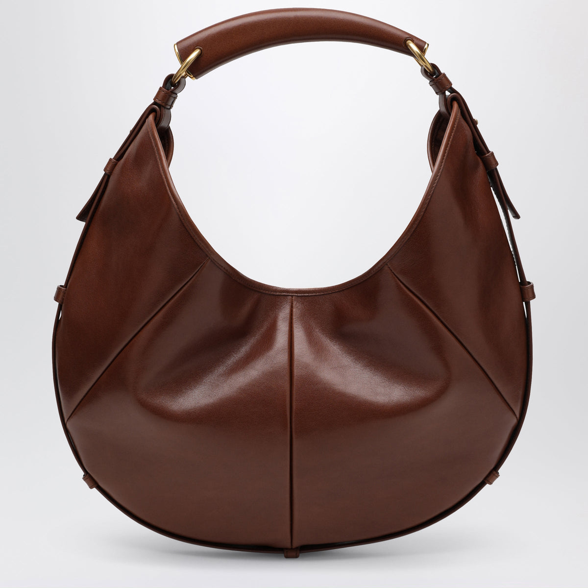 Saint Laurent Medium Mombasa Hobo Bag In Calfskin Leather, Brown Women SAINT LAURENT
