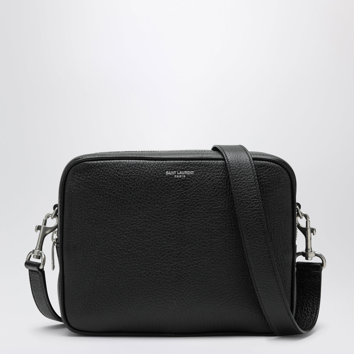 Saint Laurent Small Black Camera Bag In Hammered Leather Men SAINT LAURENT