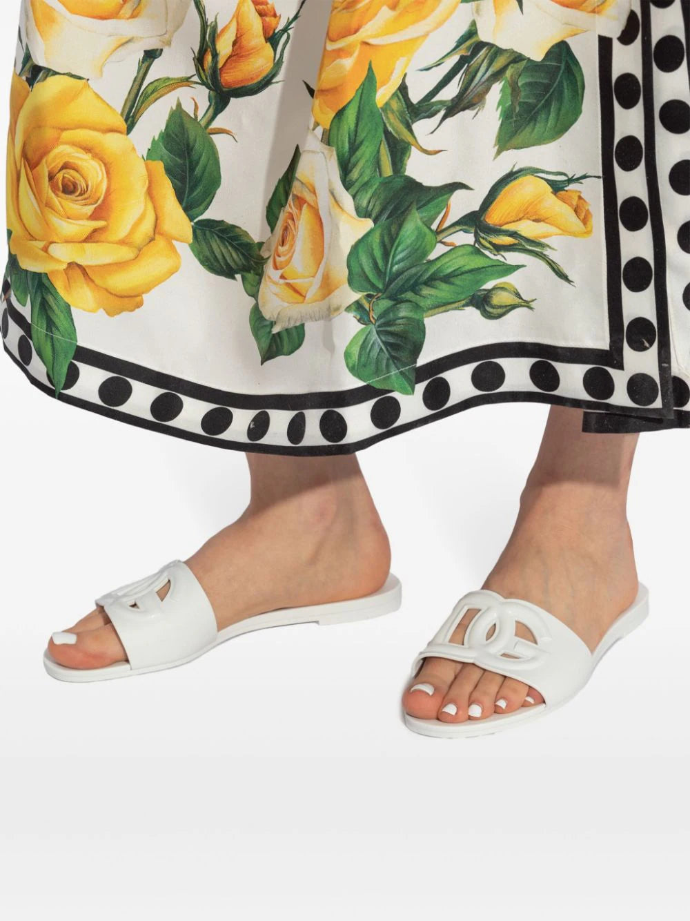 Dolce & Gabbana Women White Slide Sandals DOLCE & GABBANA