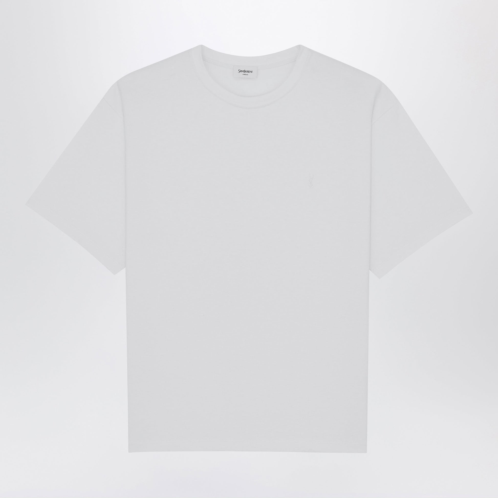 Saint Laurent White Oversized Cotton T-Shirt With Cassandre Logo Men SAINT LAURENT