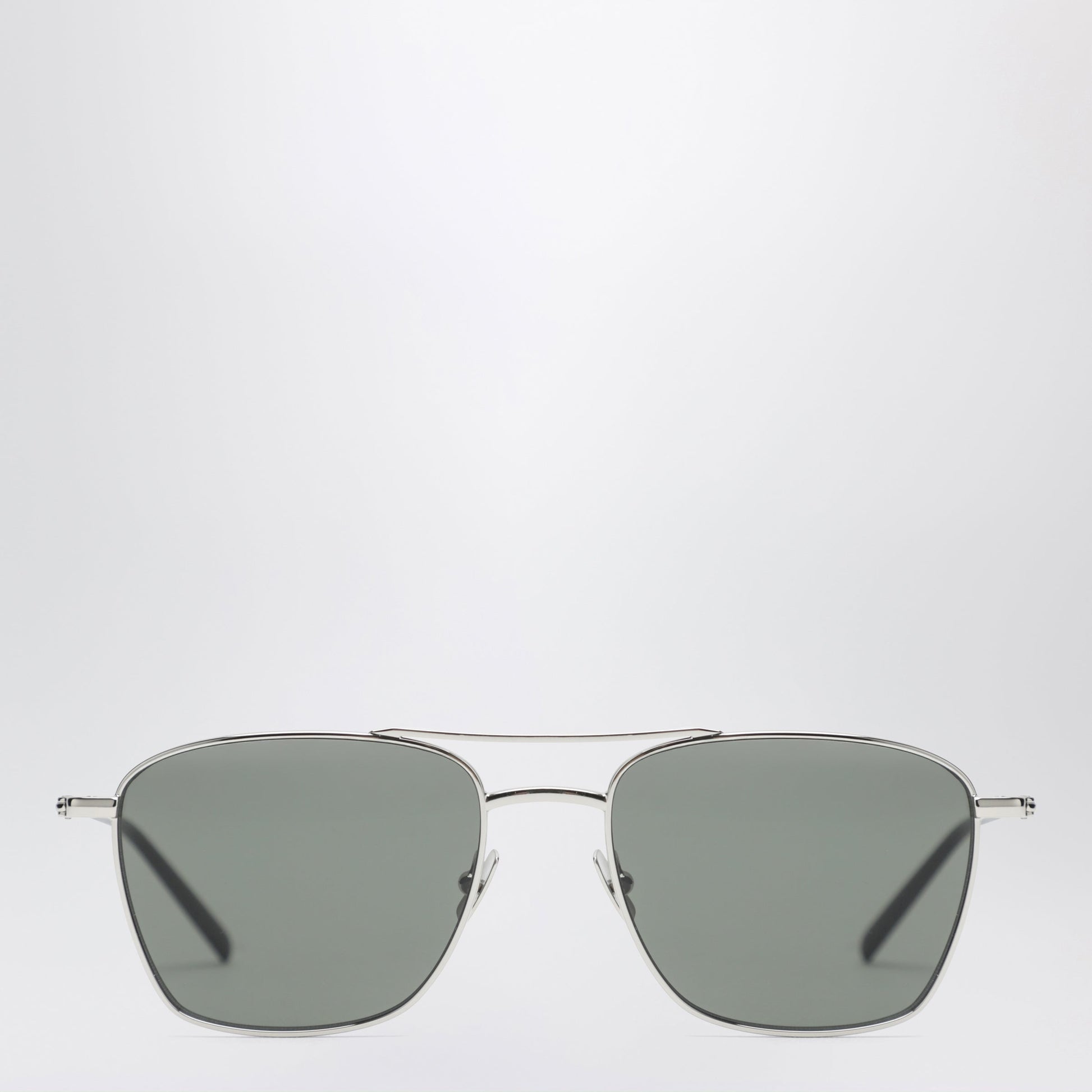 Saint Laurent Silver Rectangular Metal Sunglasses Women SAINT LAURENT