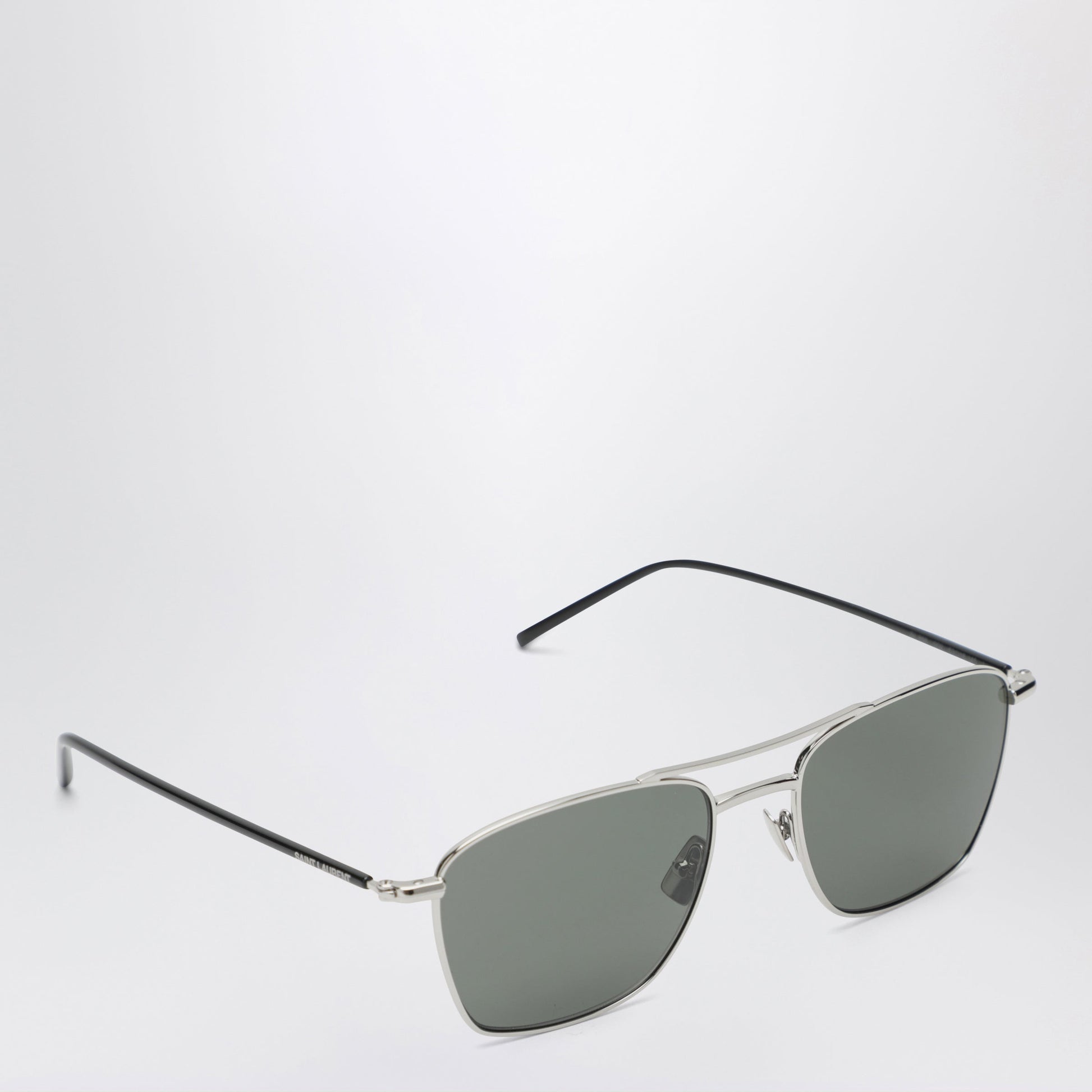 Saint Laurent Silver Rectangular Metal Sunglasses Women SAINT LAURENT