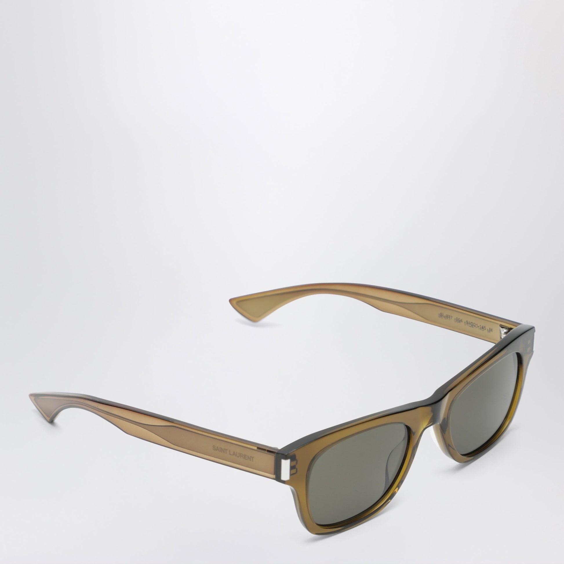 Saint Laurent Olive Brown Rectangular Sunglasses Women SAINT LAURENT