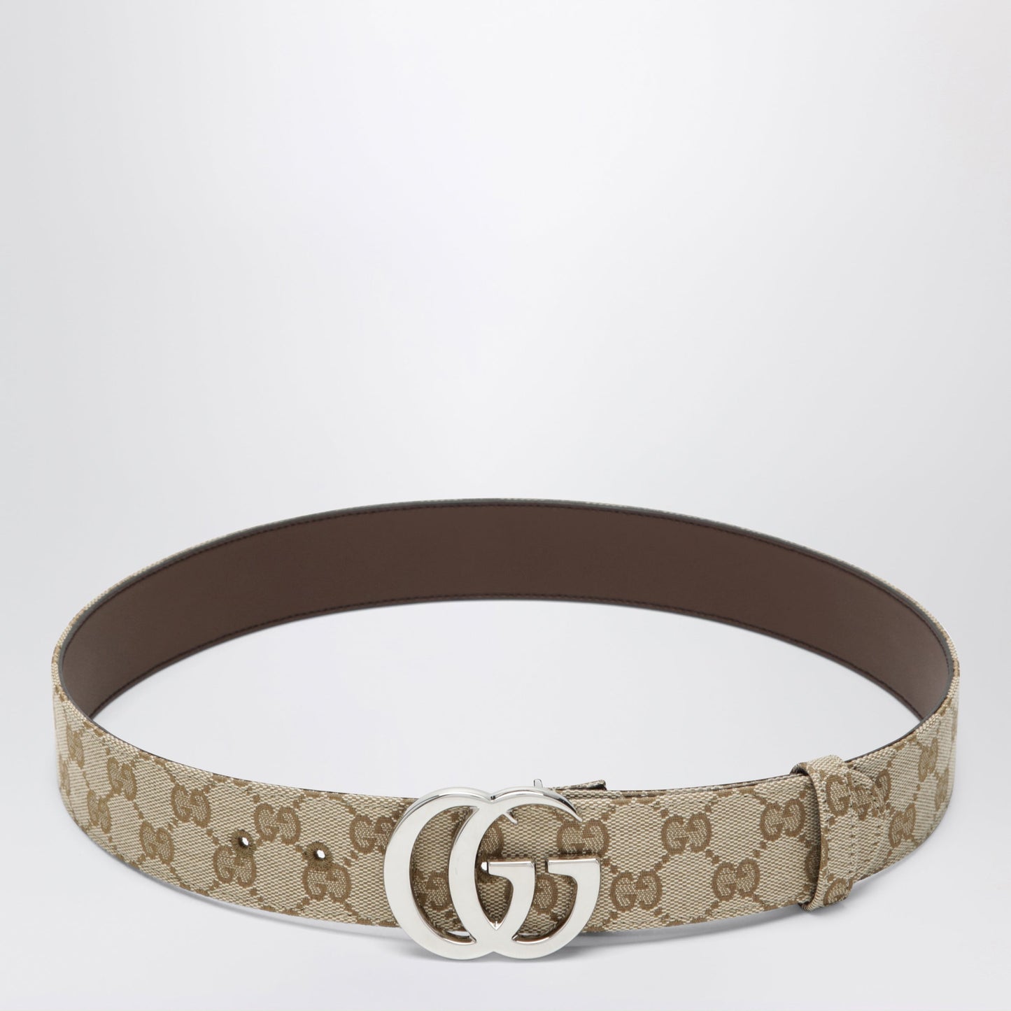 Gucci Flat Marmont Belt In Sand Gg Fabric Men GUCCI