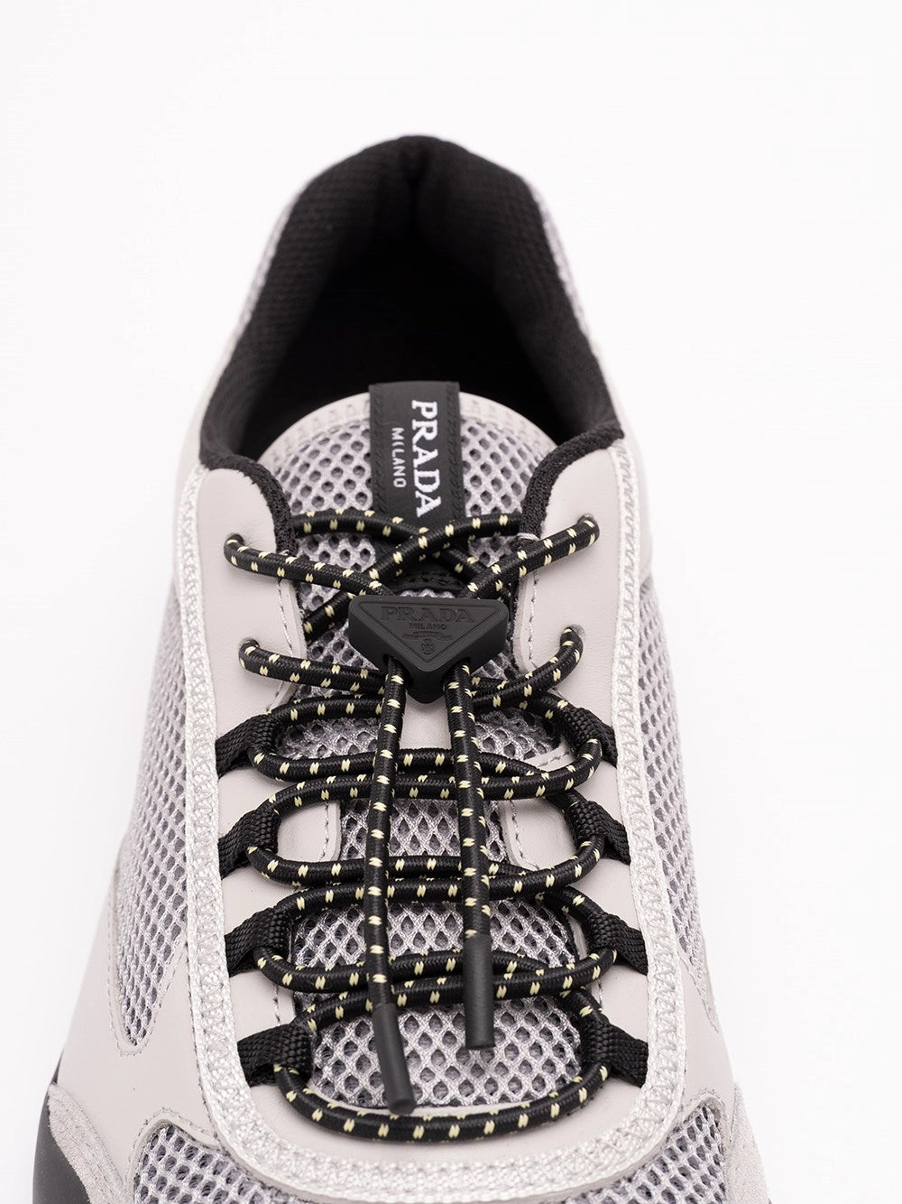 Prada Men Speedrock Leather And Mesh Sneakers PRADA