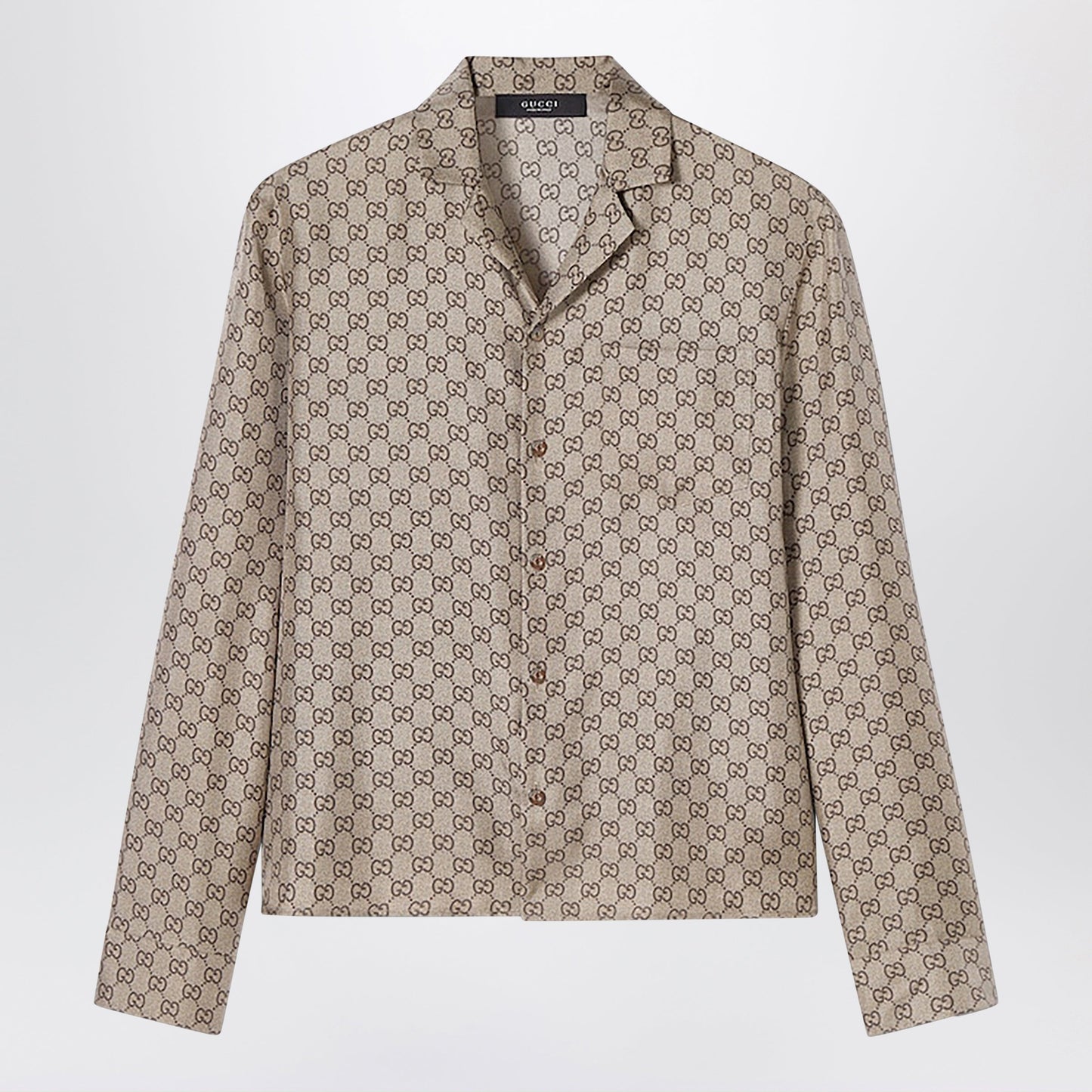 Gucci Bowling Shirt In Silk Twill With All-Over Gg Print Men GUCCI