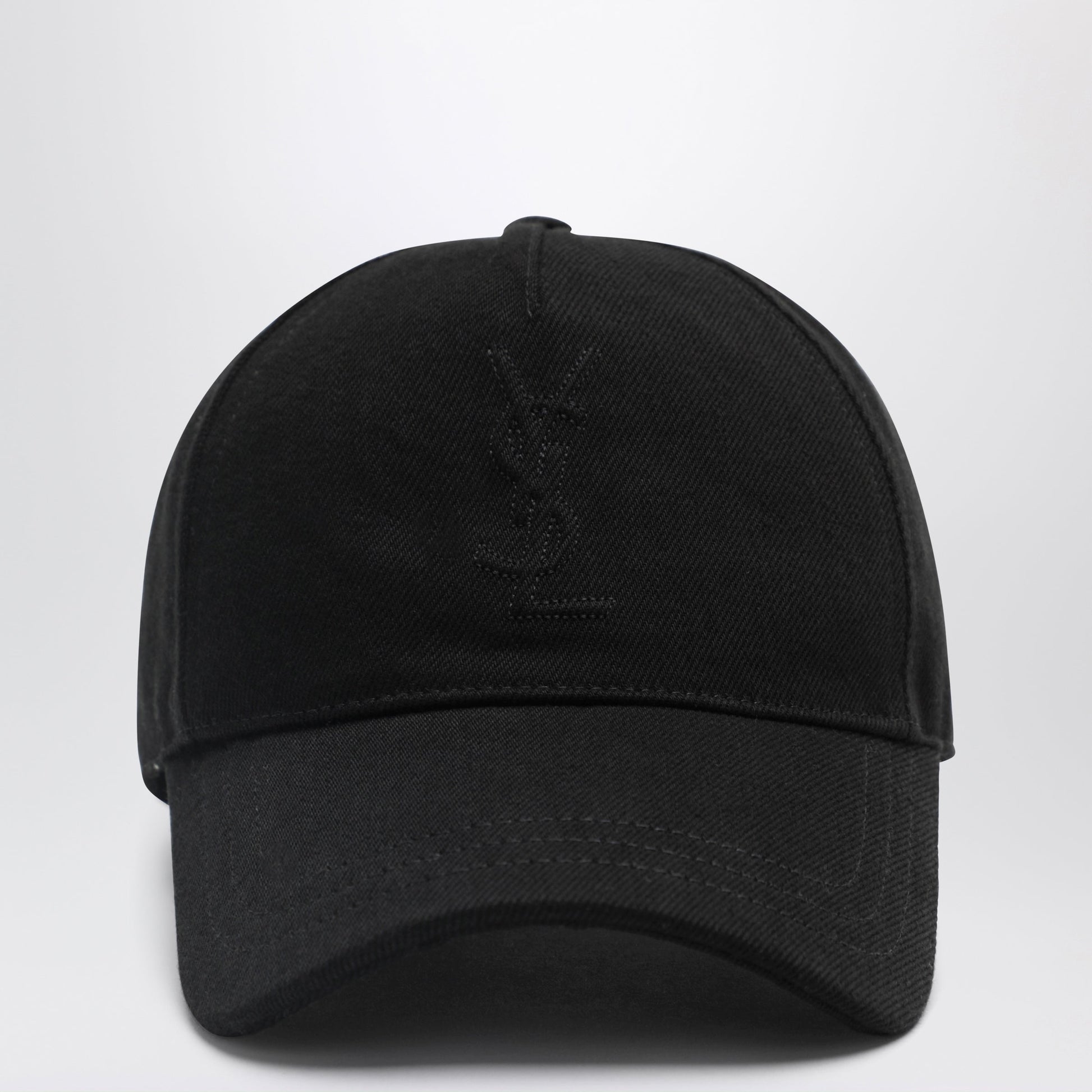 Saint Laurent Cassandre Black Cotton Baseball Cap Men SAINT LAURENT