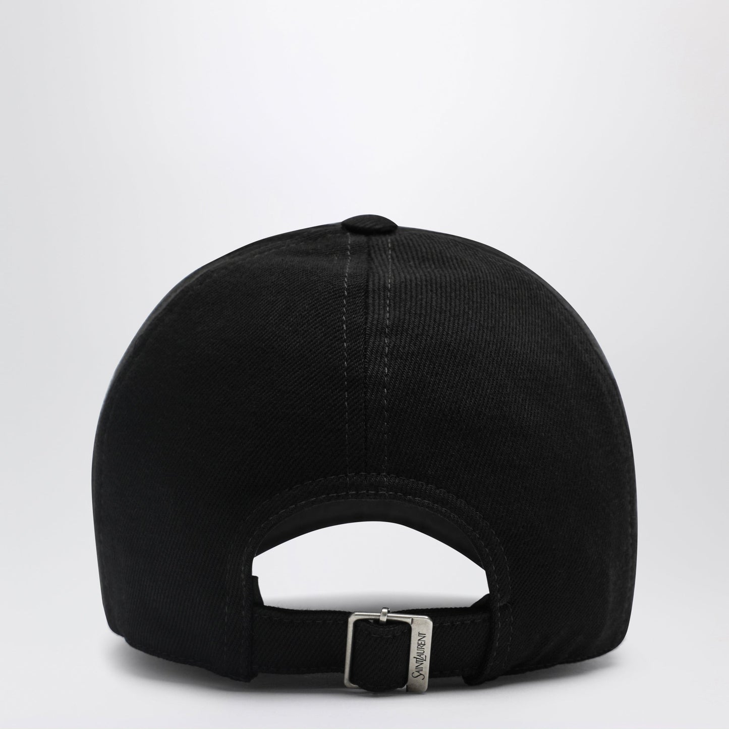 Saint Laurent Cassandre Black Cotton Baseball Cap Men SAINT LAURENT