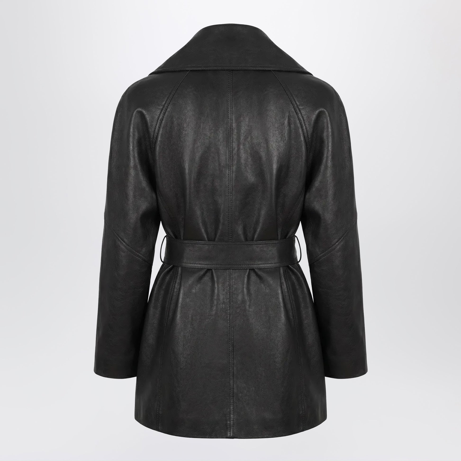 Gucci Black Leather Jacket With Dionysus Belt Women GUCCI