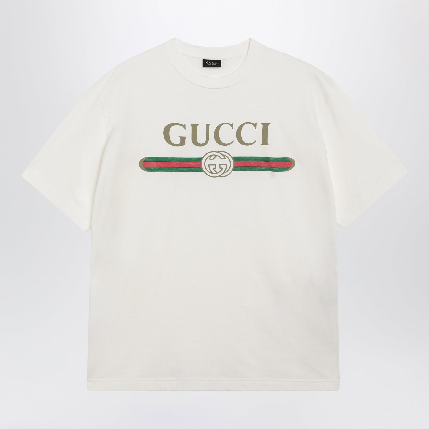 Gucci Cotton And Silk Jersey T-Shirt With Logo Print Women GUCCI