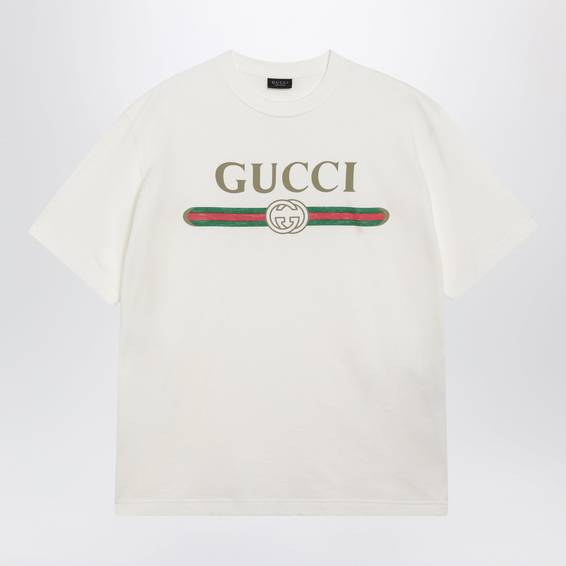 Gucci Cotton And Silk Jersey T-Shirt With Logo Print Women GUCCI