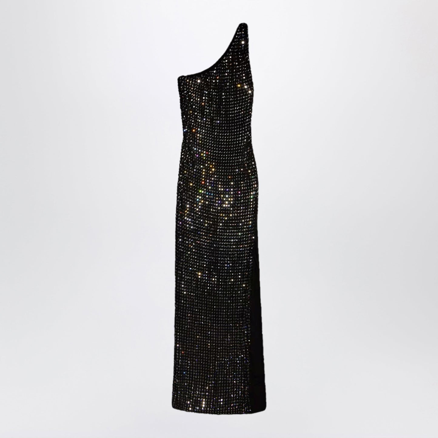 Gucci Long Jersey Dress With Crystal Embroidery In Black Women GUCCI