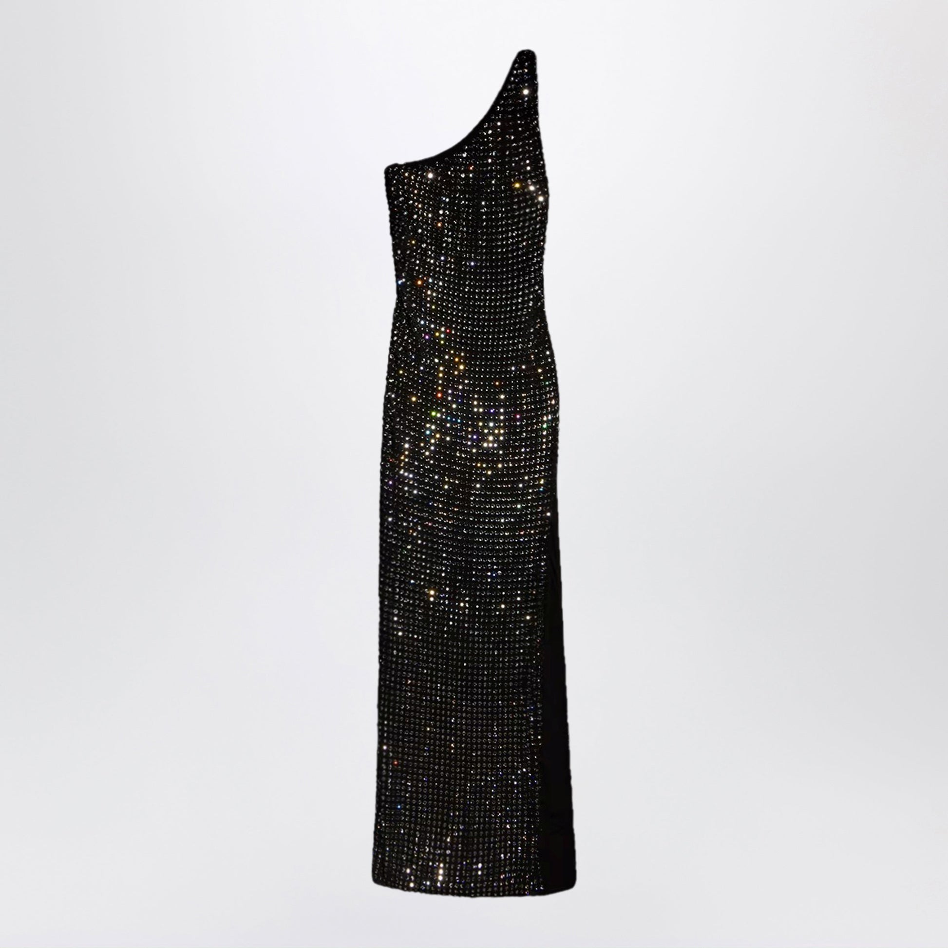 Gucci Long Jersey Dress With Crystal Embroidery In Black Women GUCCI