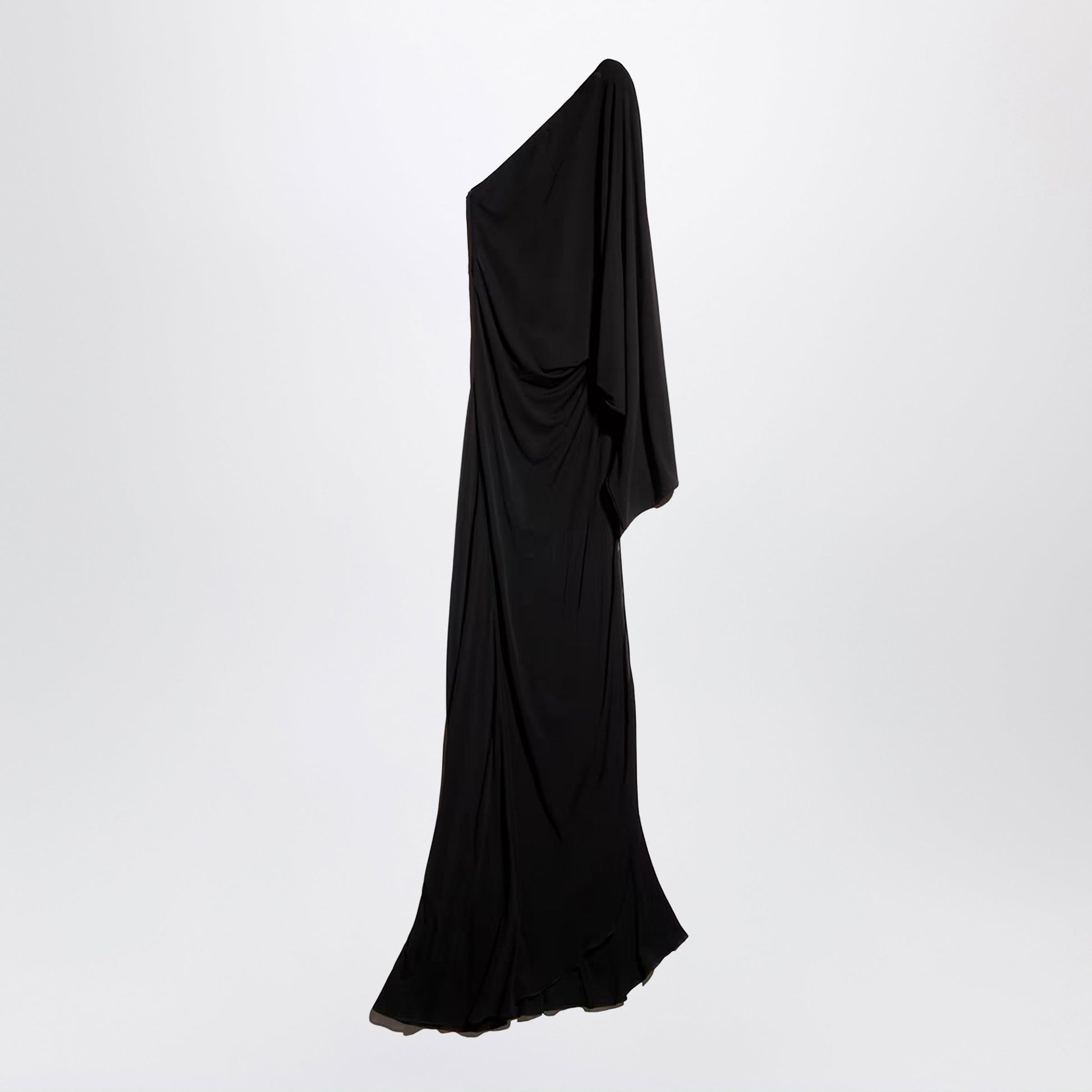 Gucci Long One-Shoulder Dress In Black Viscose Jersey Women GUCCI