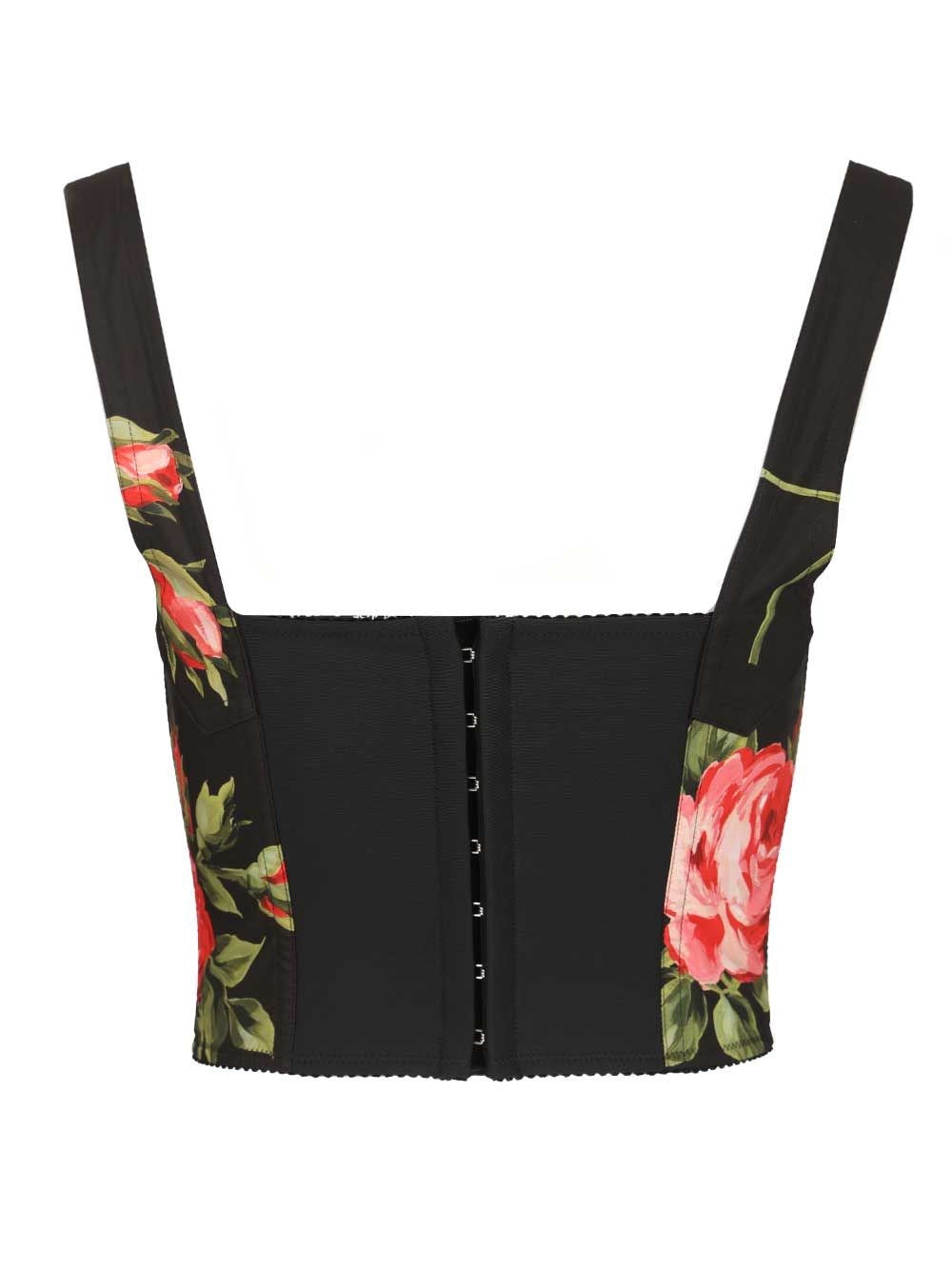 Dolce & Gabbana Women Rose Bouquet Print Bustier Top DOLCE & GABBANA
