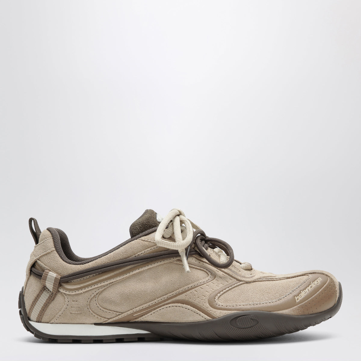 Balenciaga Radar Velvety Beige And Brown Leather Sneakers Women