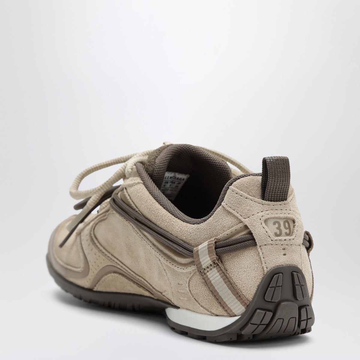 Balenciaga Radar Velvety Beige And Brown Leather Sneakers Women