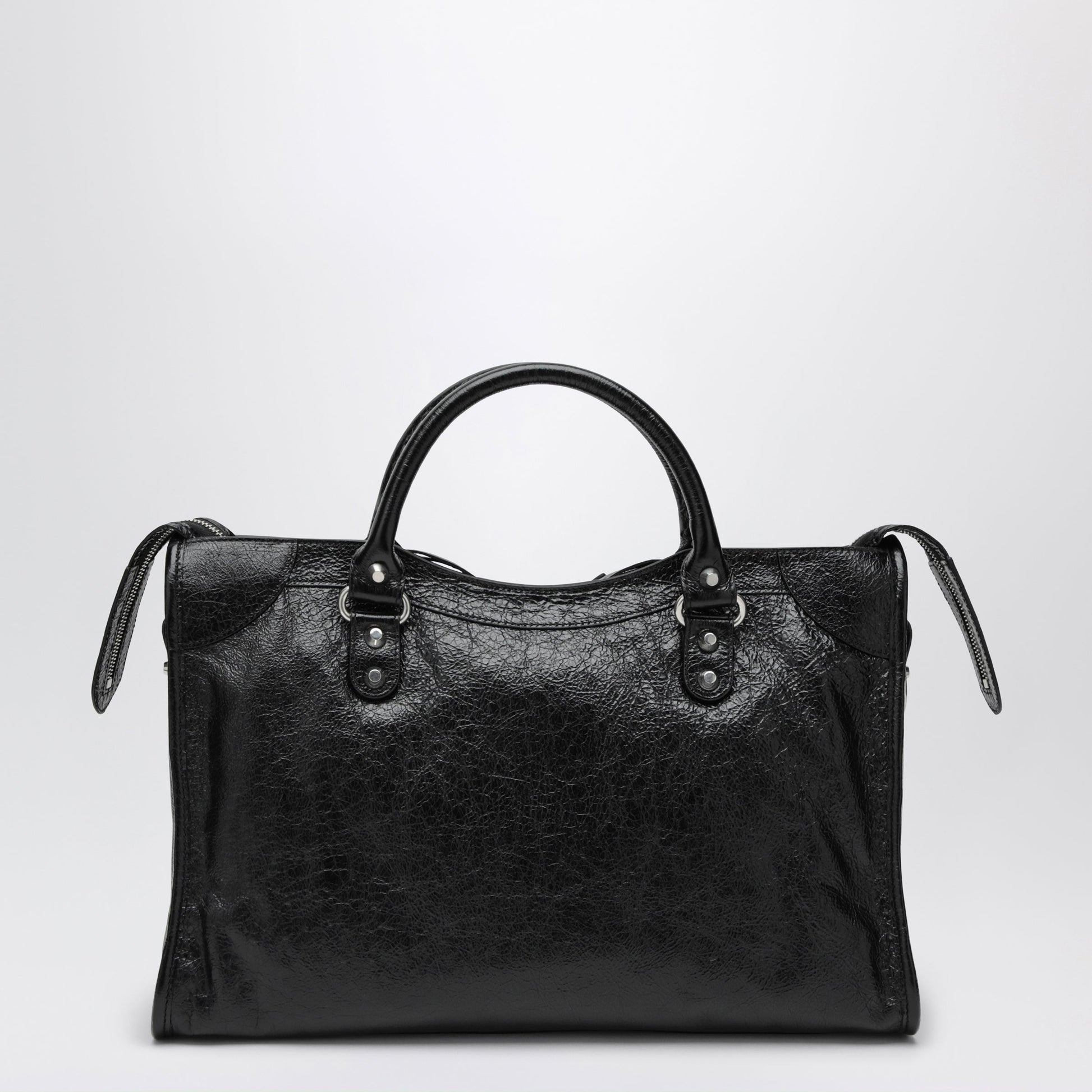 Balenciaga Le City Medium Bag In Arena Lambskin Leather Black Women BALENCIAGA