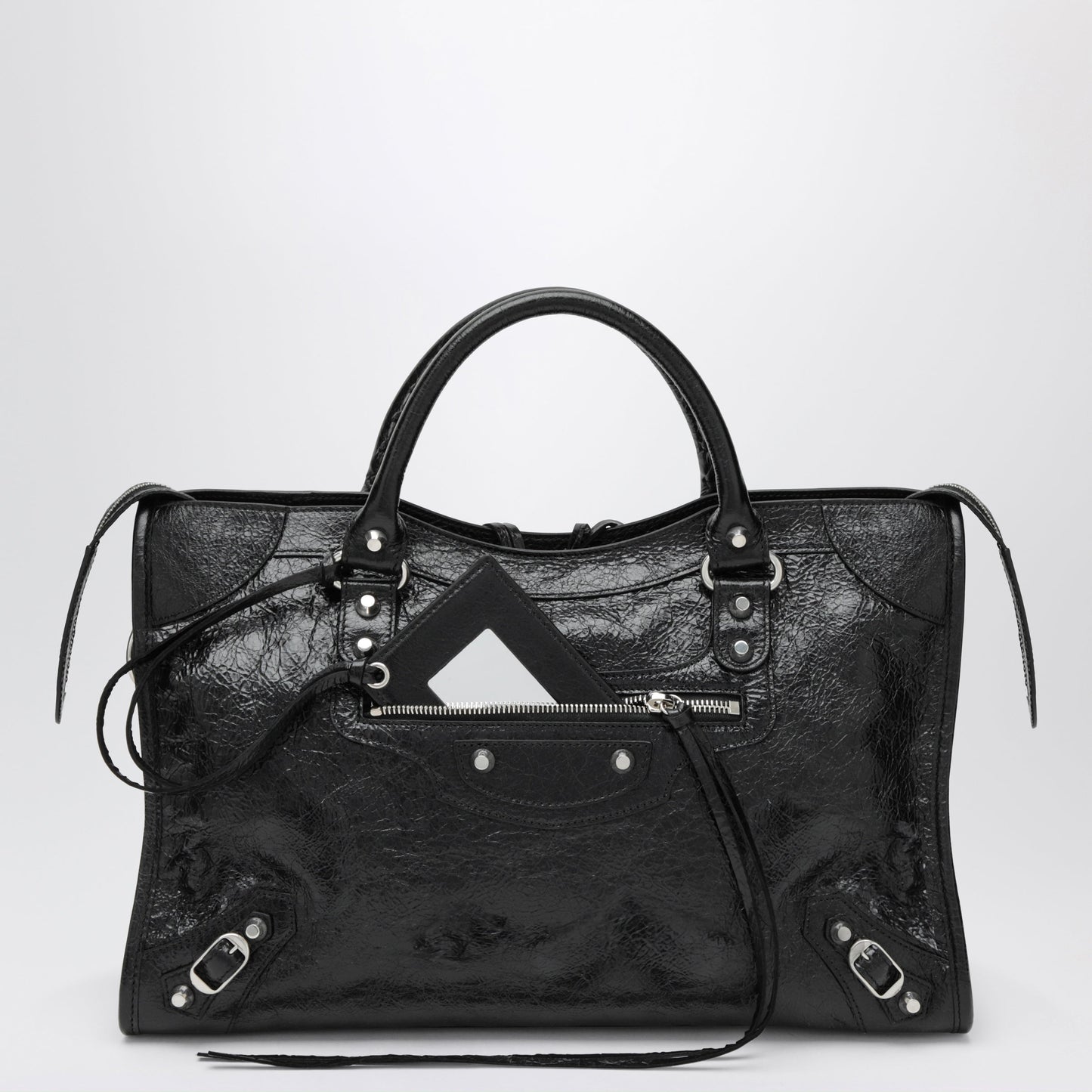 Balenciaga Le City Medium Bag In Arena Lambskin Leather Black Women BALENCIAGA
