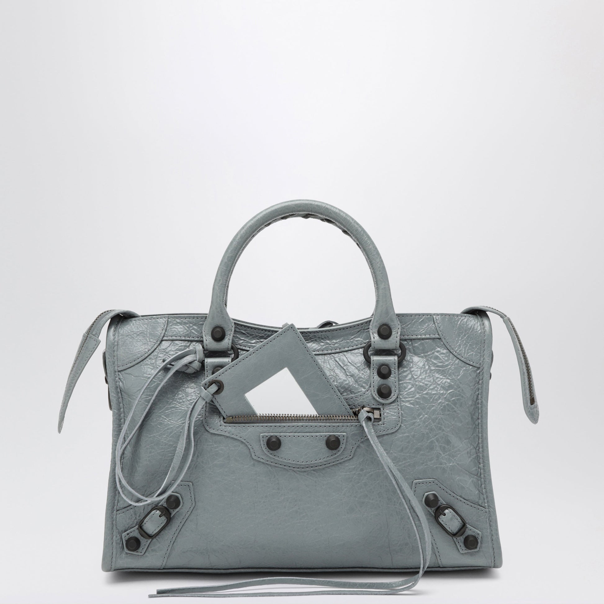 Balenciaga Small Le City Bag In Grey Blue Leather Women BALENCIAGA