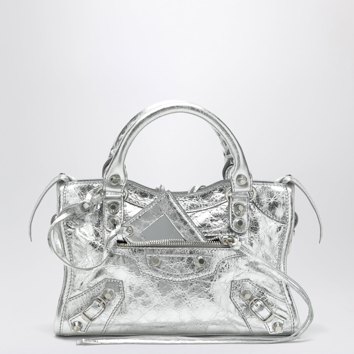 Balenciaga Silver Le City Mini Bag In Metallic Leather Women BALENCIAGA