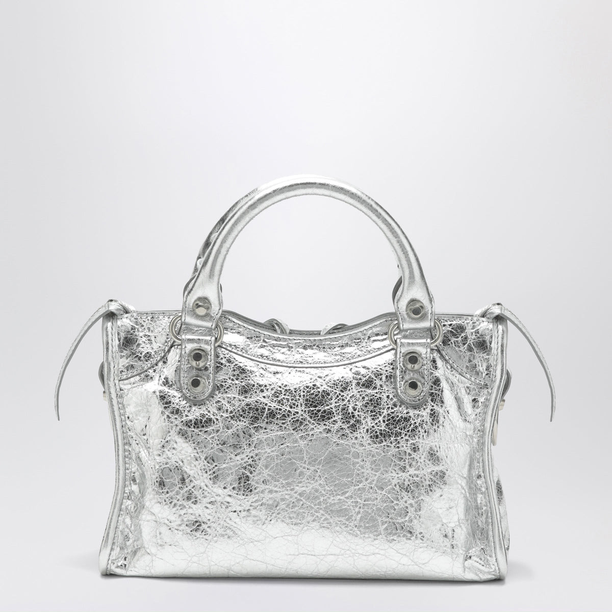 Balenciaga Silver Le City Mini Bag In Metallic Leather Women BALENCIAGA