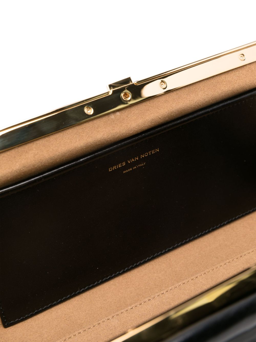 Dries Van Noten Women Large Leather Clutch Bag, With Detachable Adjustable Shoulder Strap. DRIES VAN NOTEN