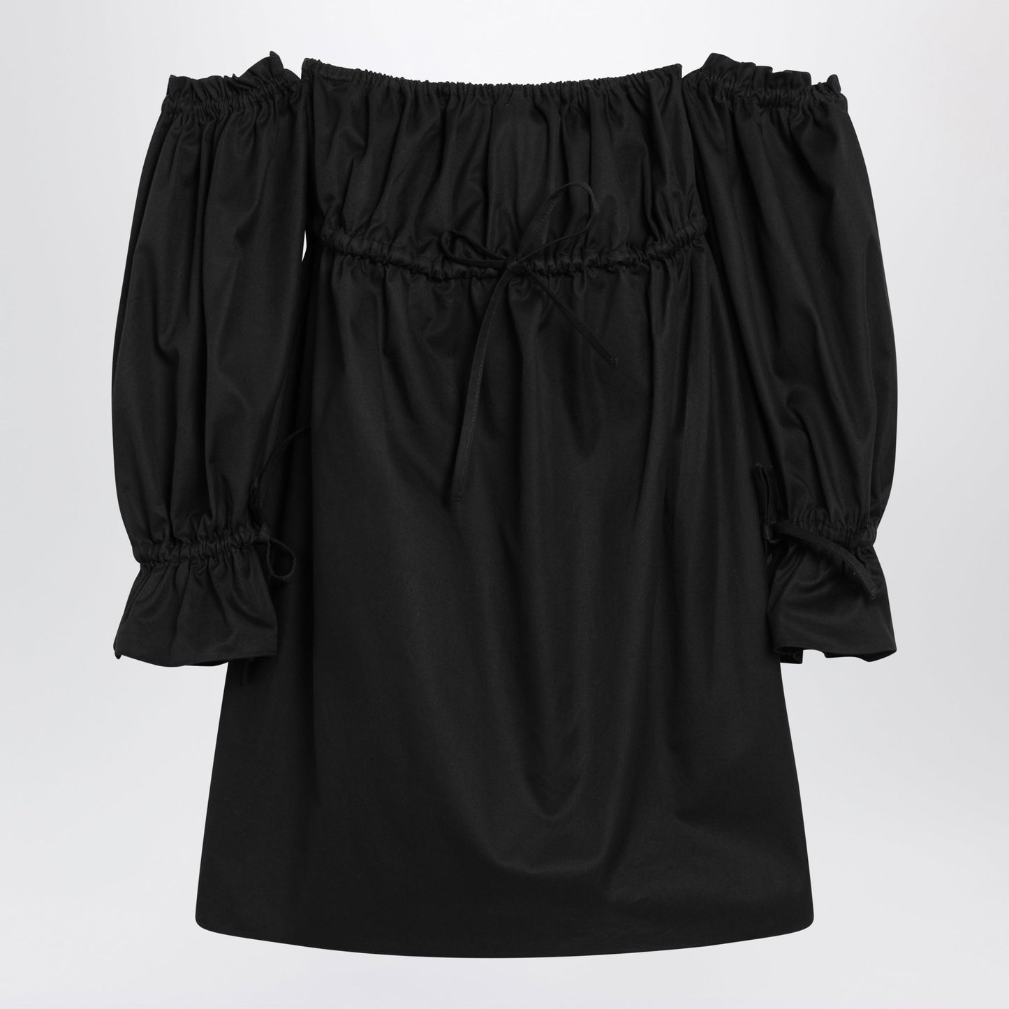Saint Laurent Black Off-The-Shoulder Mini Dress Women SAINT LAURENT