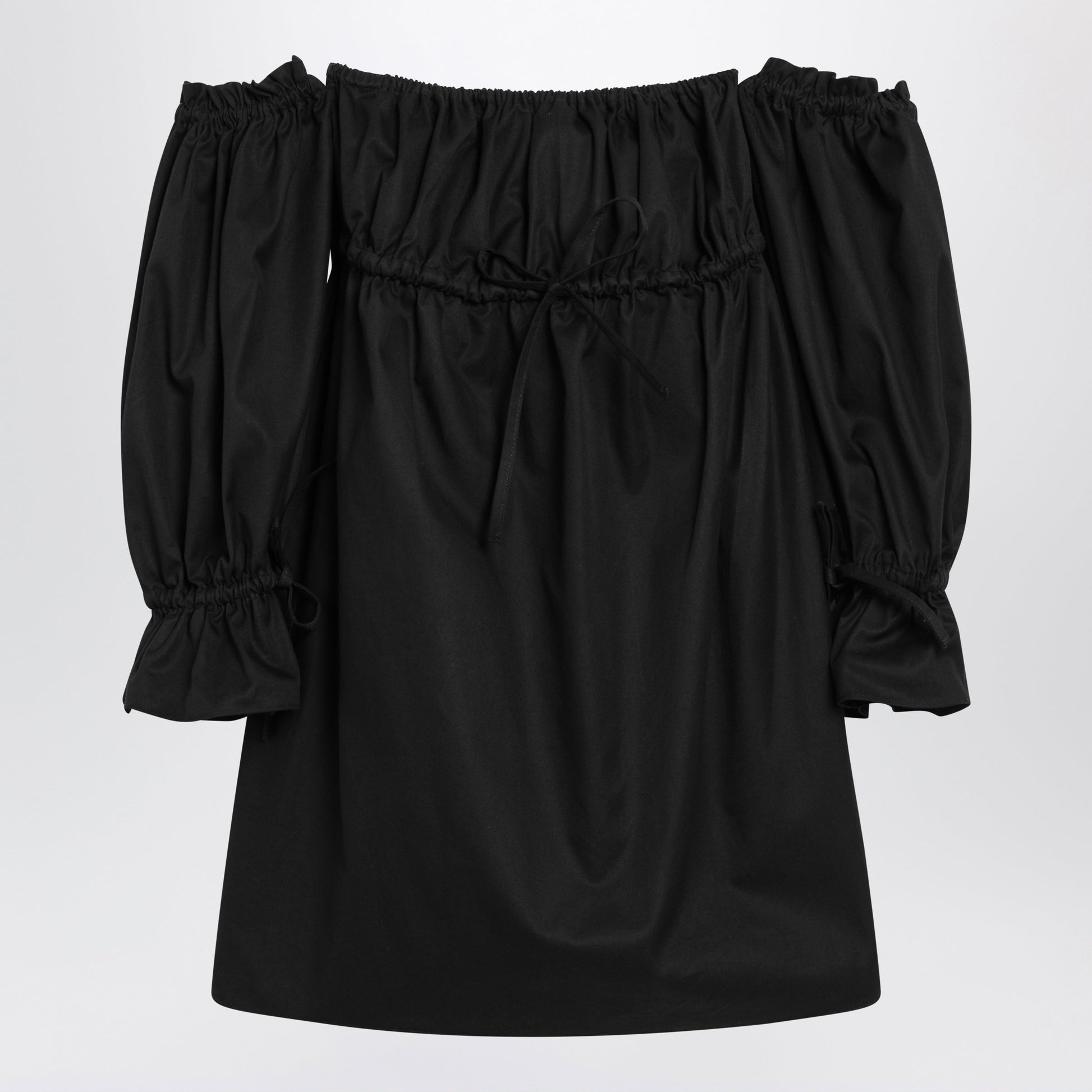 Saint Laurent Black Off-The-Shoulder Mini Dress Women SAINT LAURENT