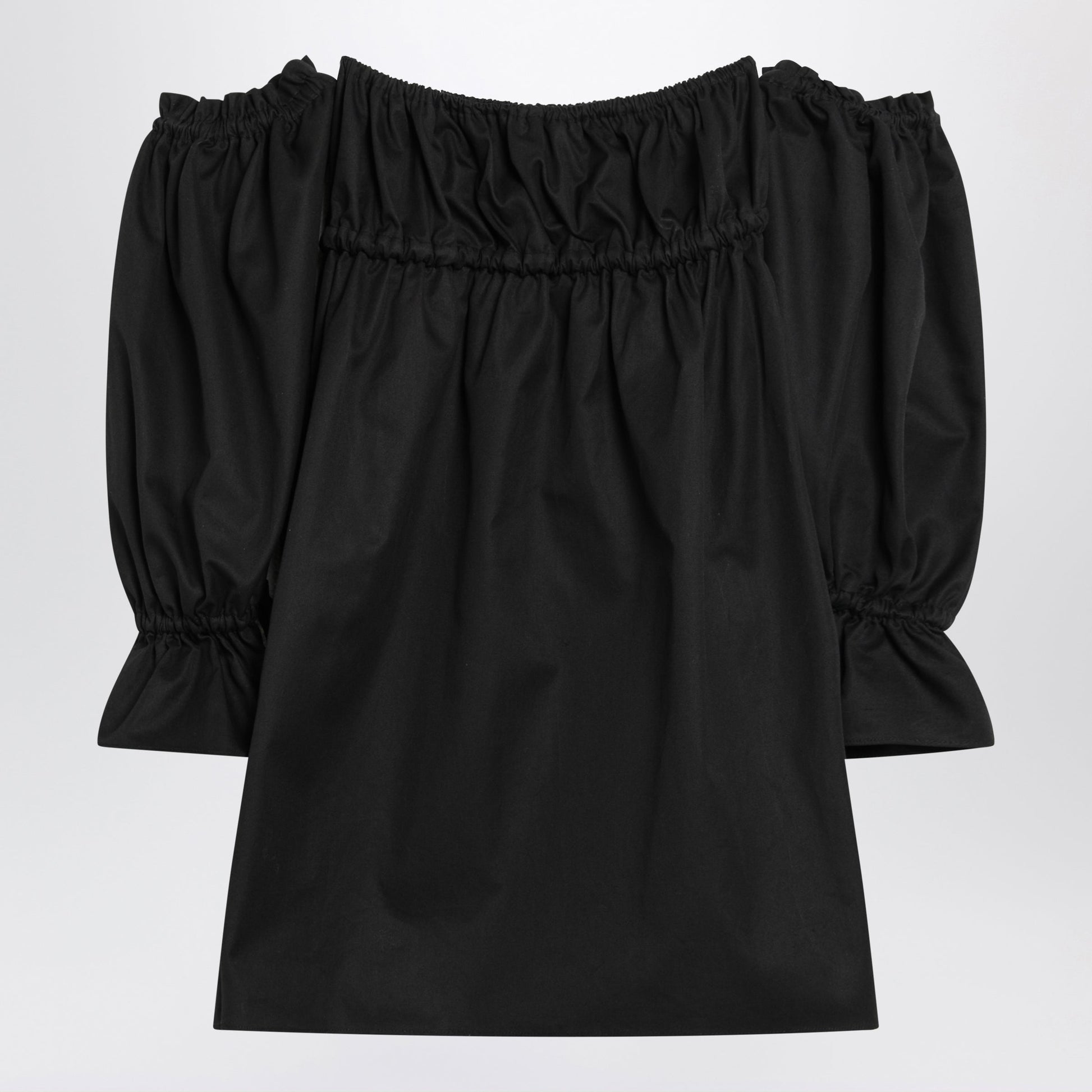 Saint Laurent Black Off-The-Shoulder Mini Dress Women SAINT LAURENT