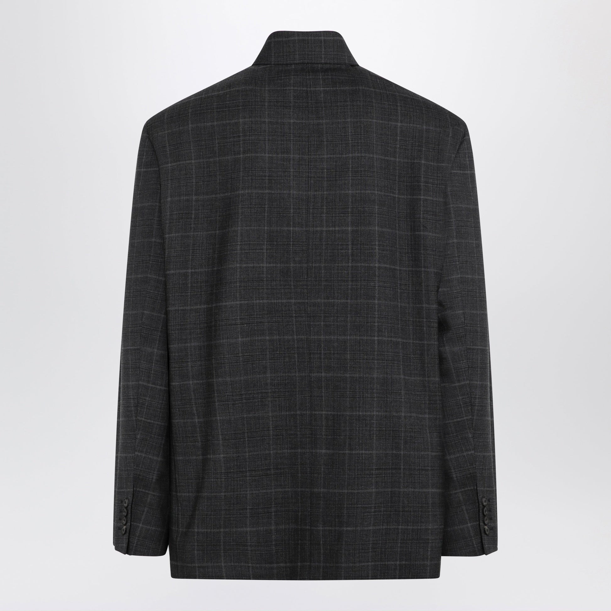 Balenciaga Grey Check Wool Jacket Men BALENCIAGA