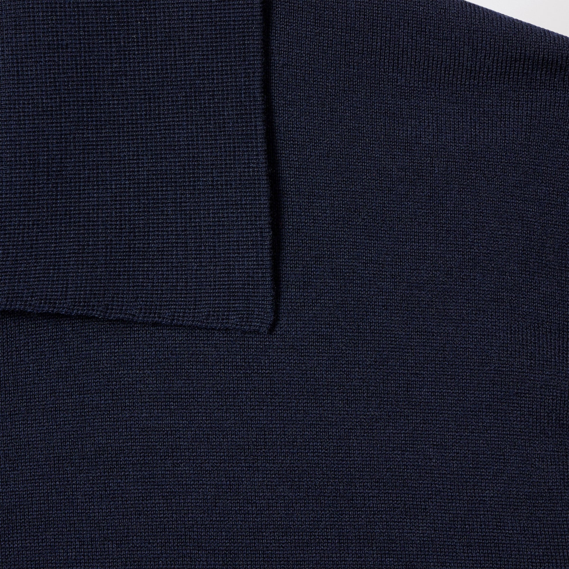 Gucci Dark Blue Wool Knit Polo With Gg Embroidery Men GUCCI