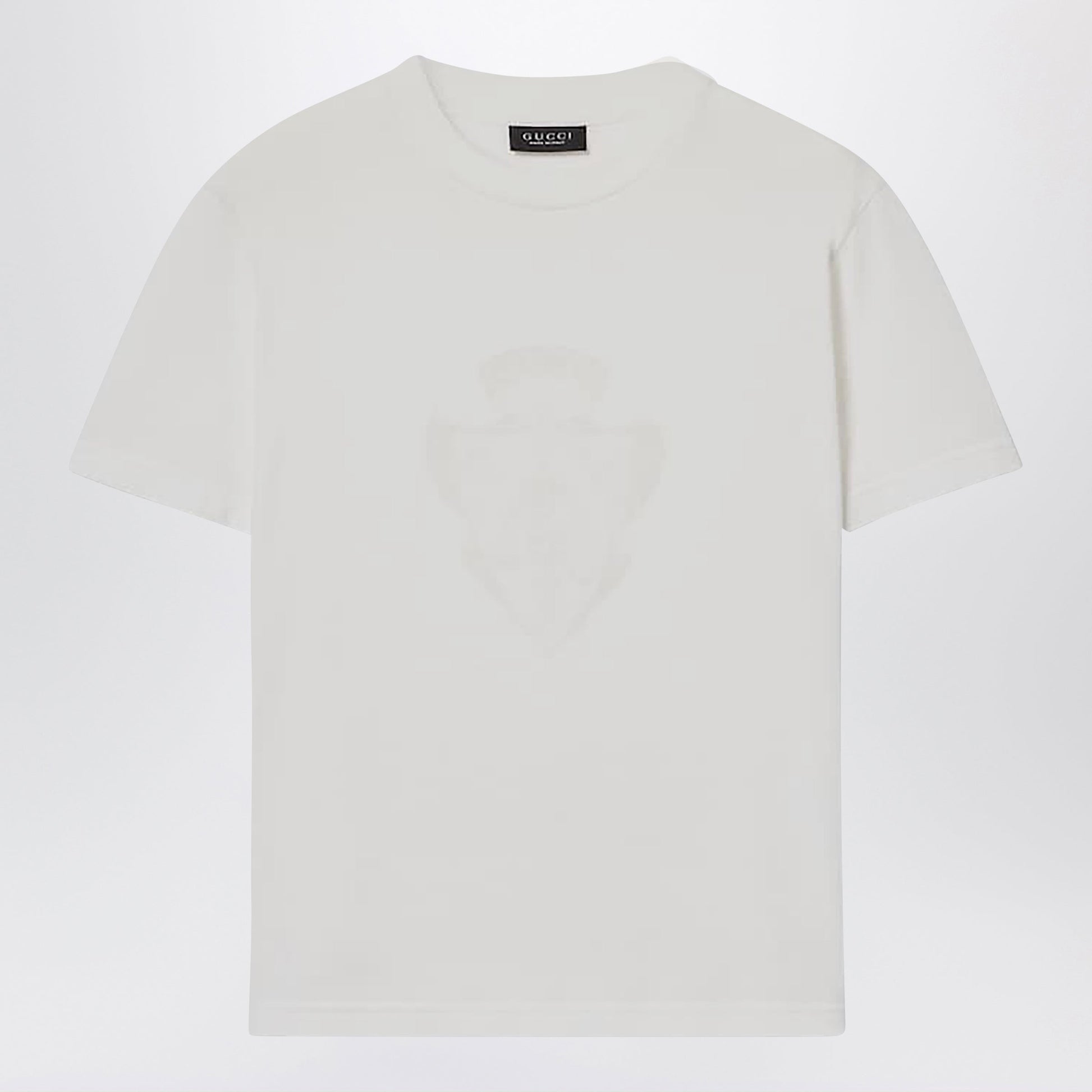 Gucci White Cotton T-Shirt With Logo Crest Women GUCCI