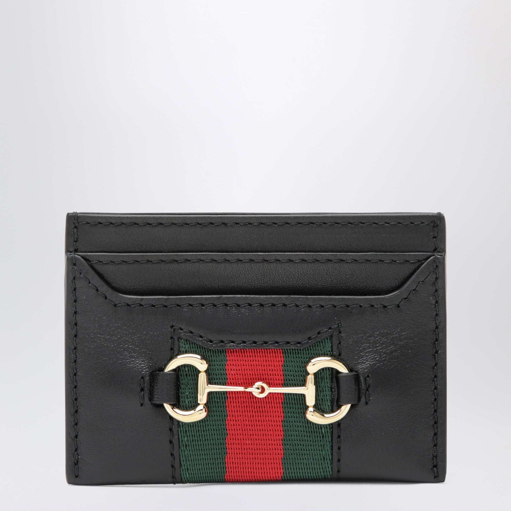 Gucci Web Cardholder With Horsebit In Leather Women GUCCI
