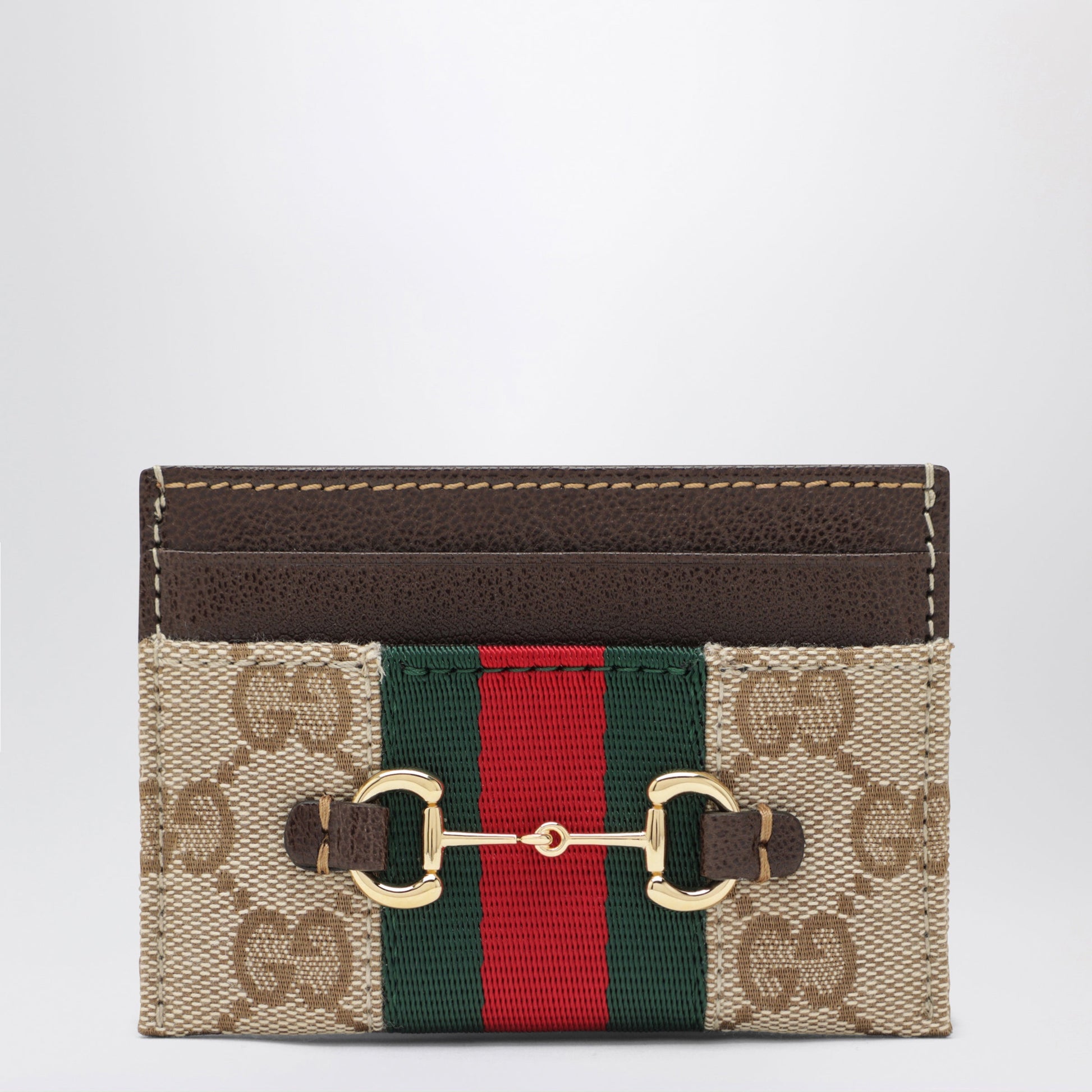 Gucci Gg Canvas Card Holder With Horsebit Detail Women GUCCI