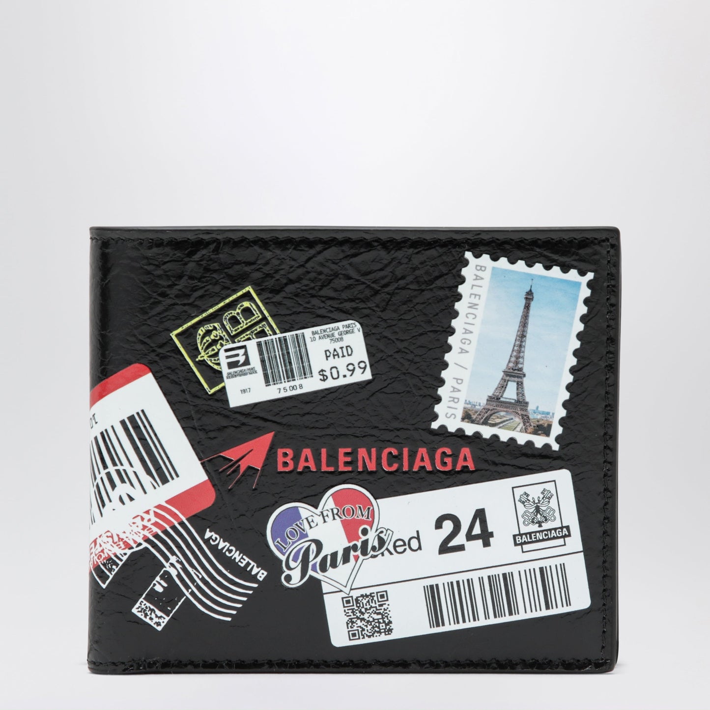 Balenciaga Cash Folded Square Lambskin Wallet In Black Men BALENCIAGA