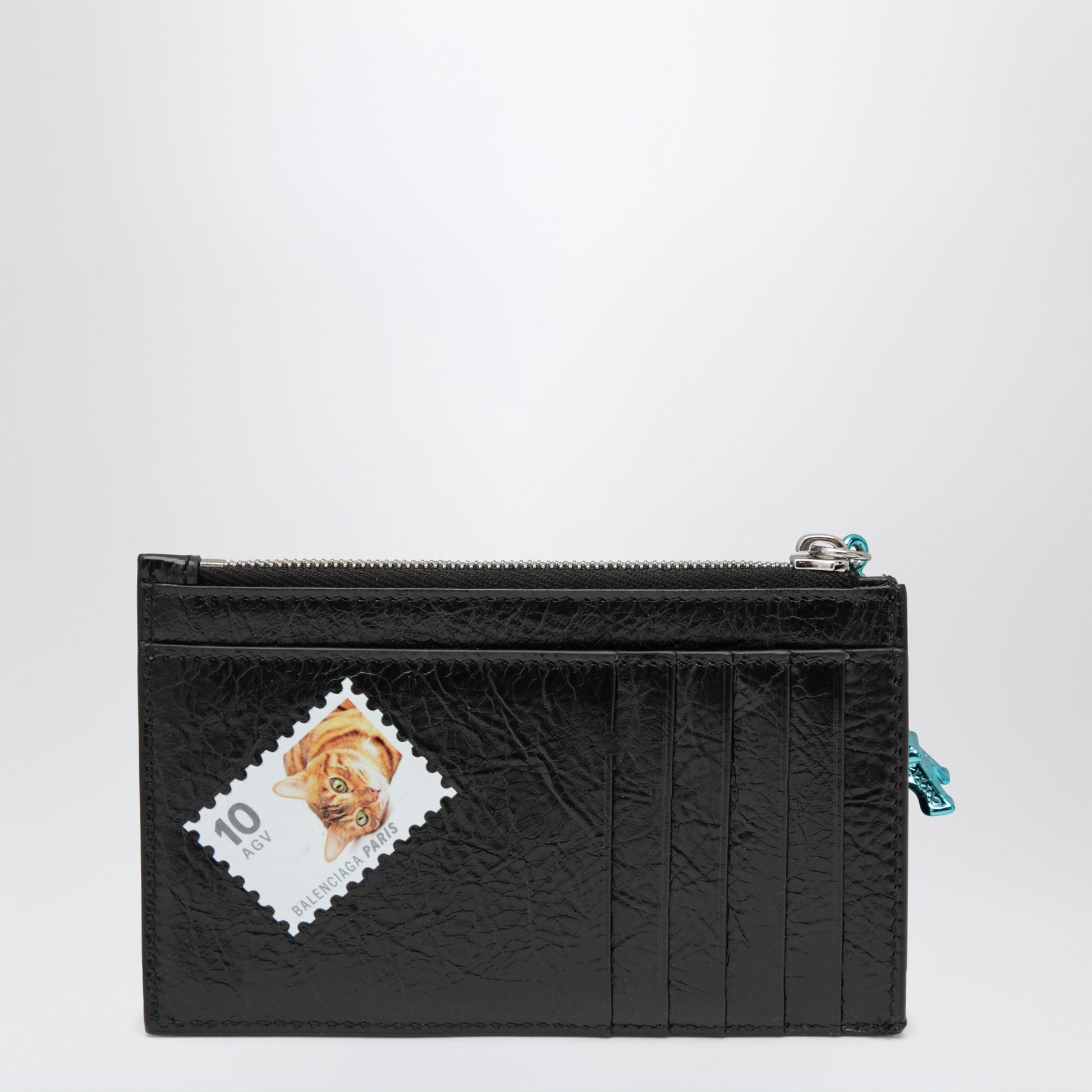 Balenciaga Cash Black Leather Coin Purse With Card Holder Men BALENCIAGA