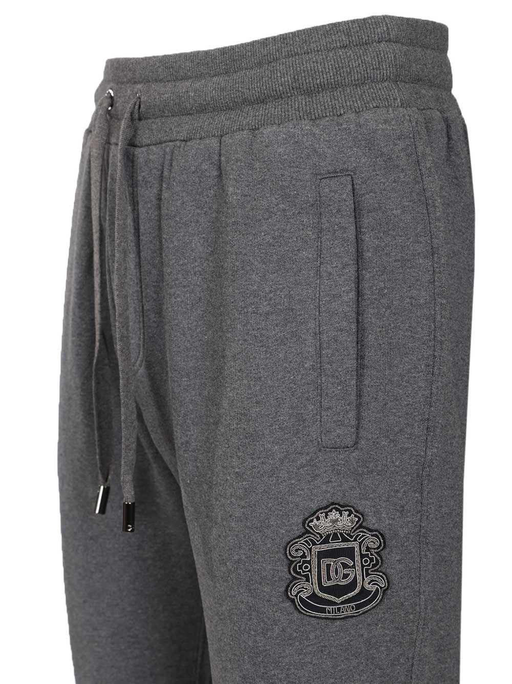 Dolce & Gabbana Men Jersey Trousers With Heraldic Patch DOLCE & GABBANA
