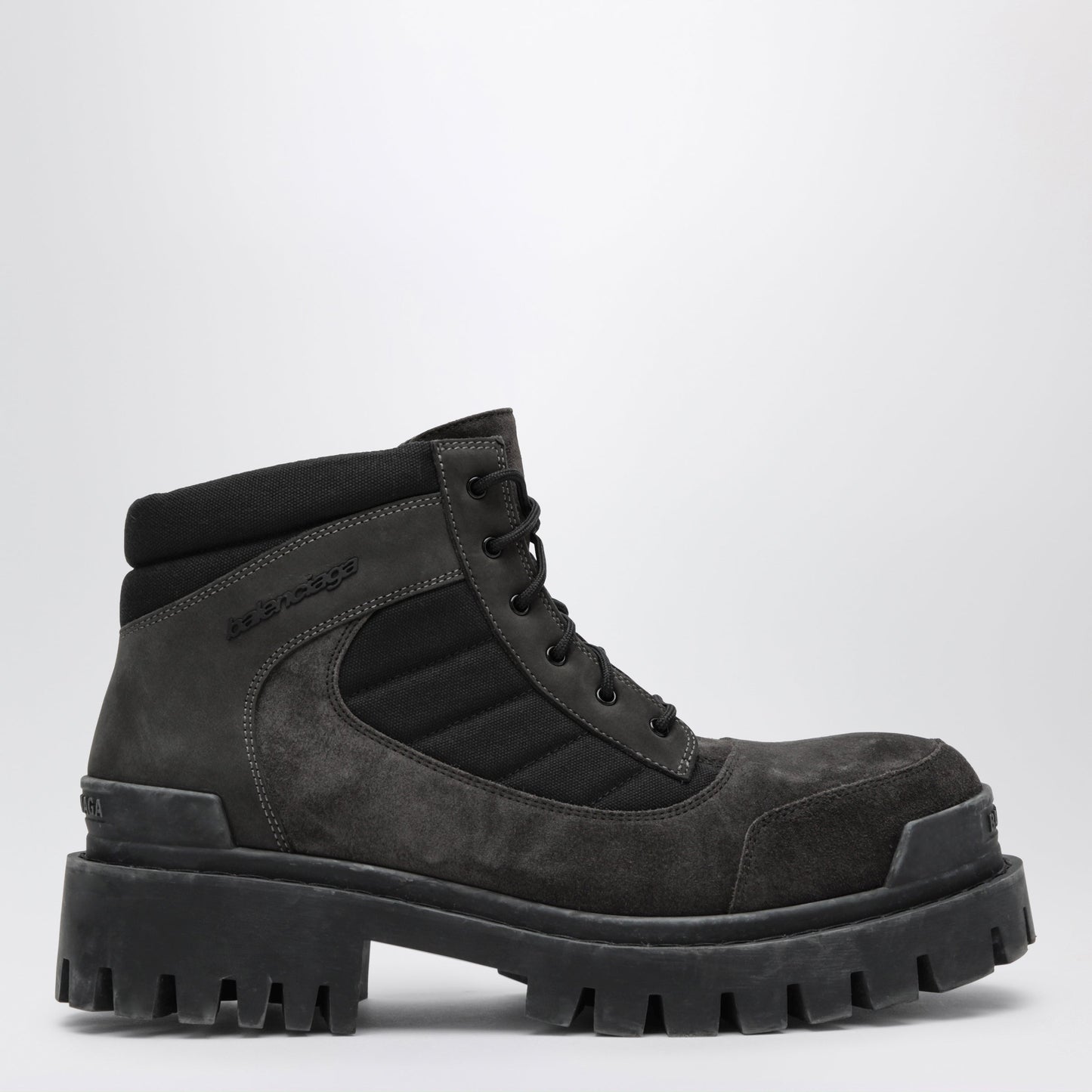 Balenciaga Combat Strike Low Lace-Up Suede Boots Brown/Black Men BALENCIAGA