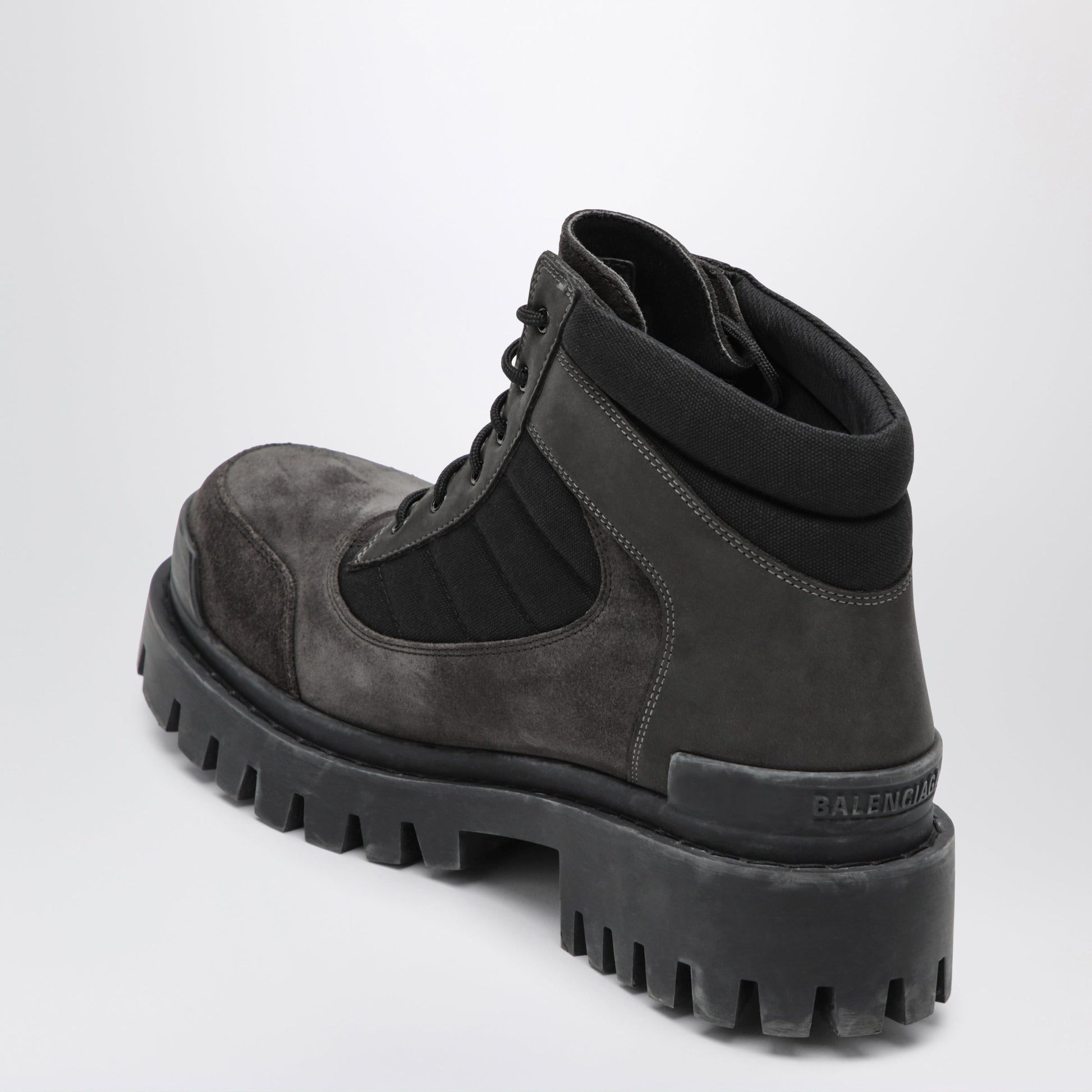 Balenciaga Combat Strike Low Lace-Up Suede Boots Brown/Black Men BALENCIAGA