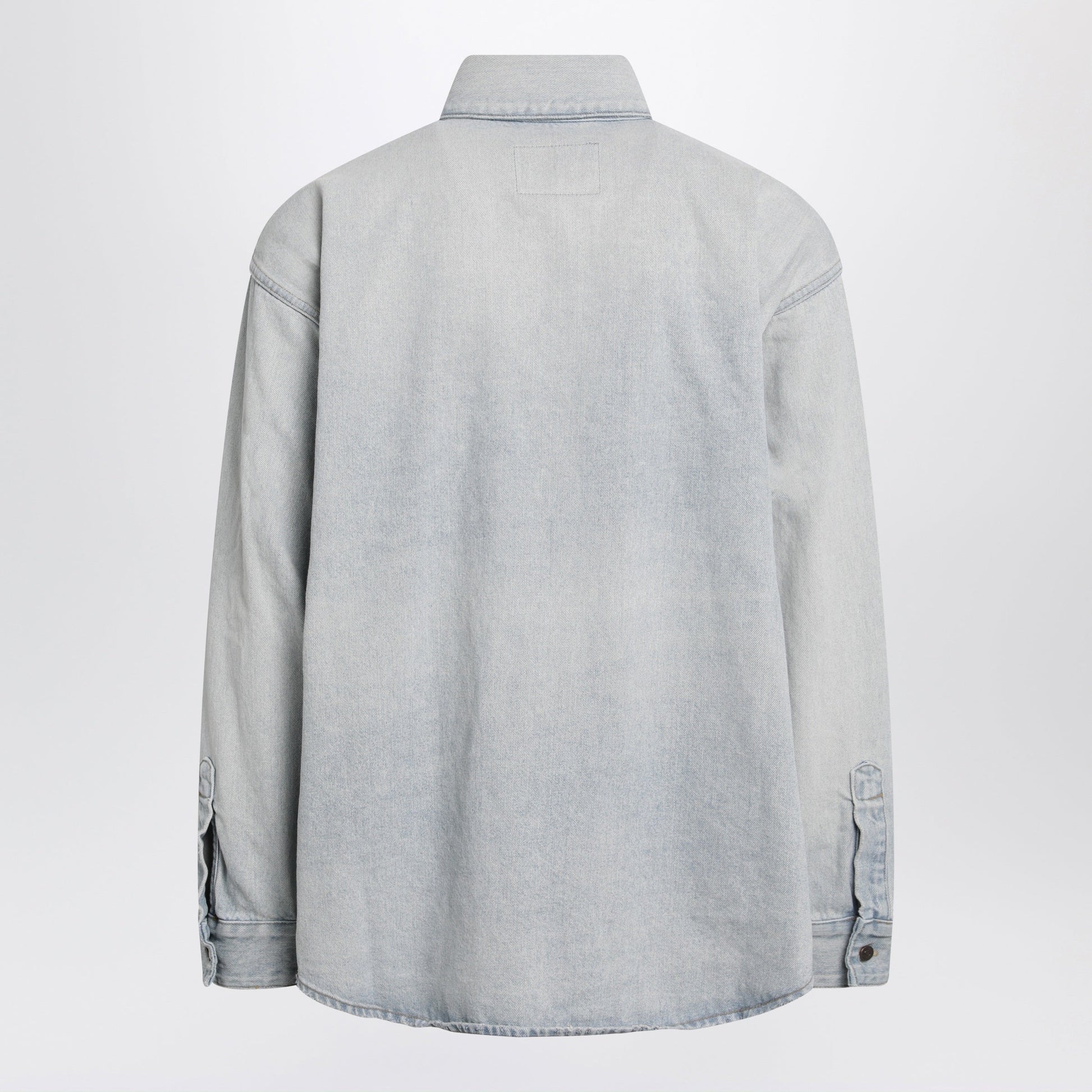 Balenciaga Light Blue Cotton Denim Shirt Men BALENCIAGA