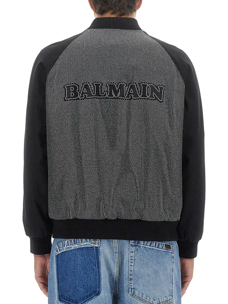 Balmain Men Bomber Jacket With Logo BALMAIN