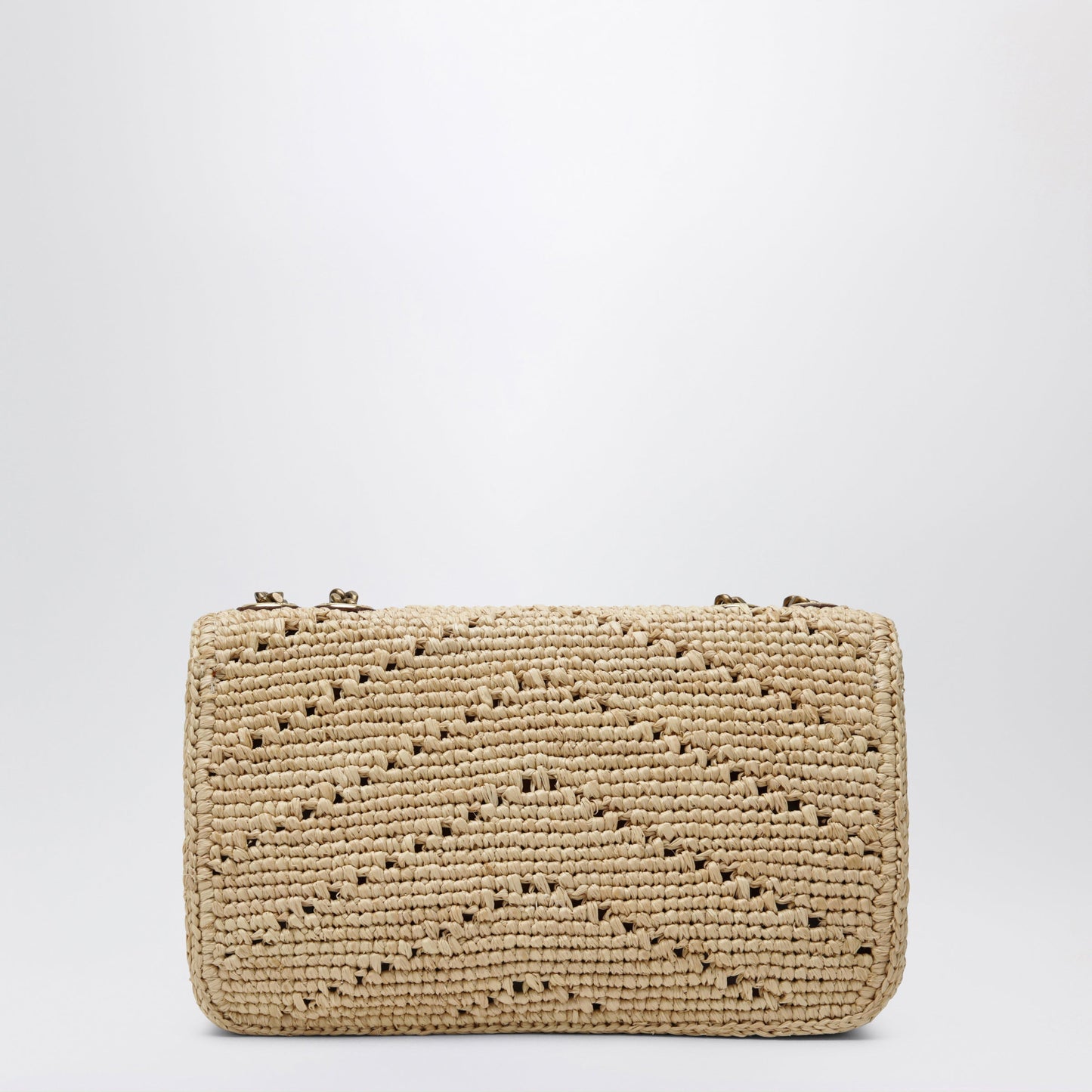Saint Laurent Small Loulou Chevron Crochet Raffia Bag In Brown Women SAINT LAURENT