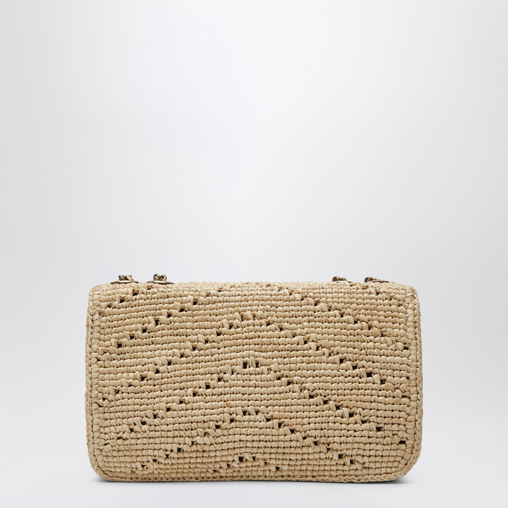 Saint Laurent Small Loulou Chevron Crochet Raffia Bag In Brown Women SAINT LAURENT
