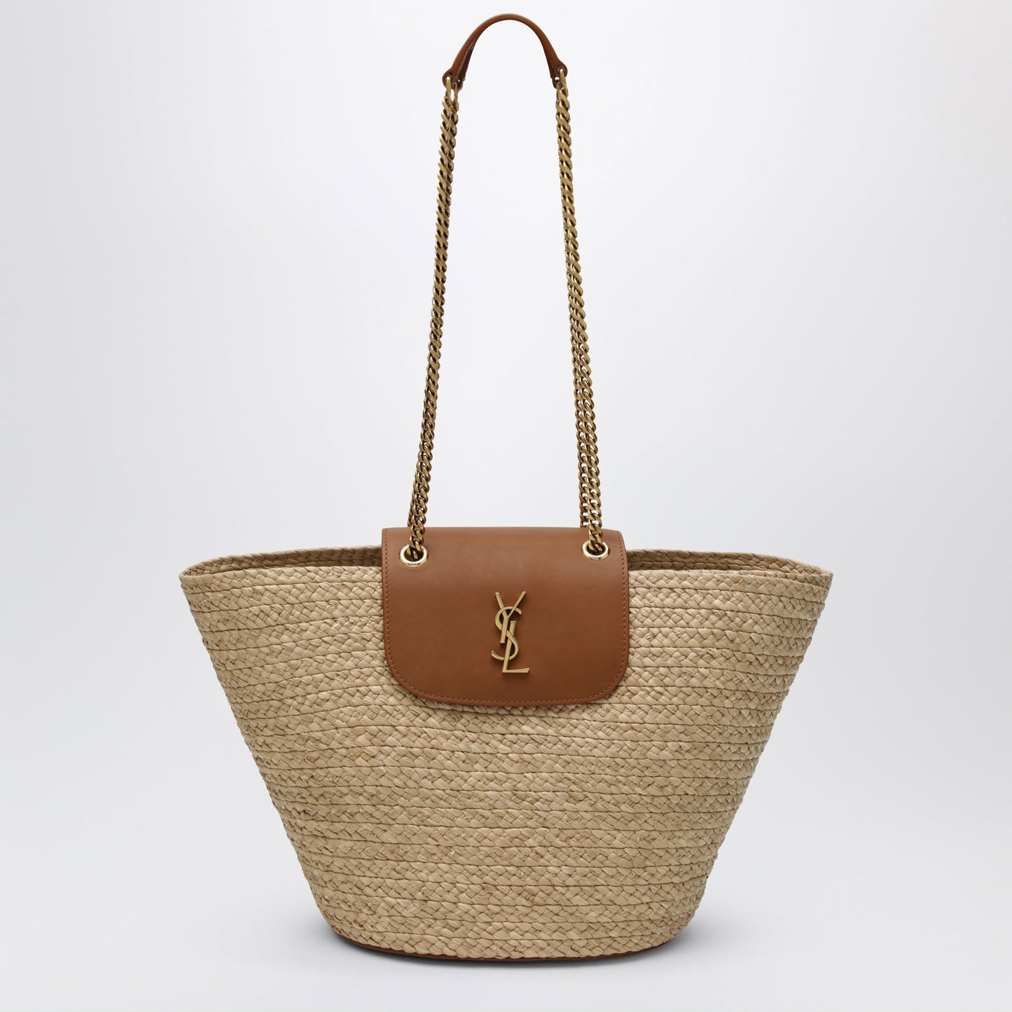 Saint Laurent Manon Raffia Basket Bag In Maple Sugar/Brick Women SAINT LAURENT